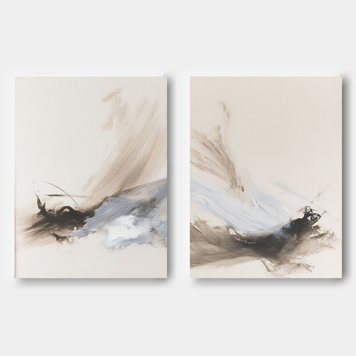 Wabi-Sabi Abstract Diptych Painting