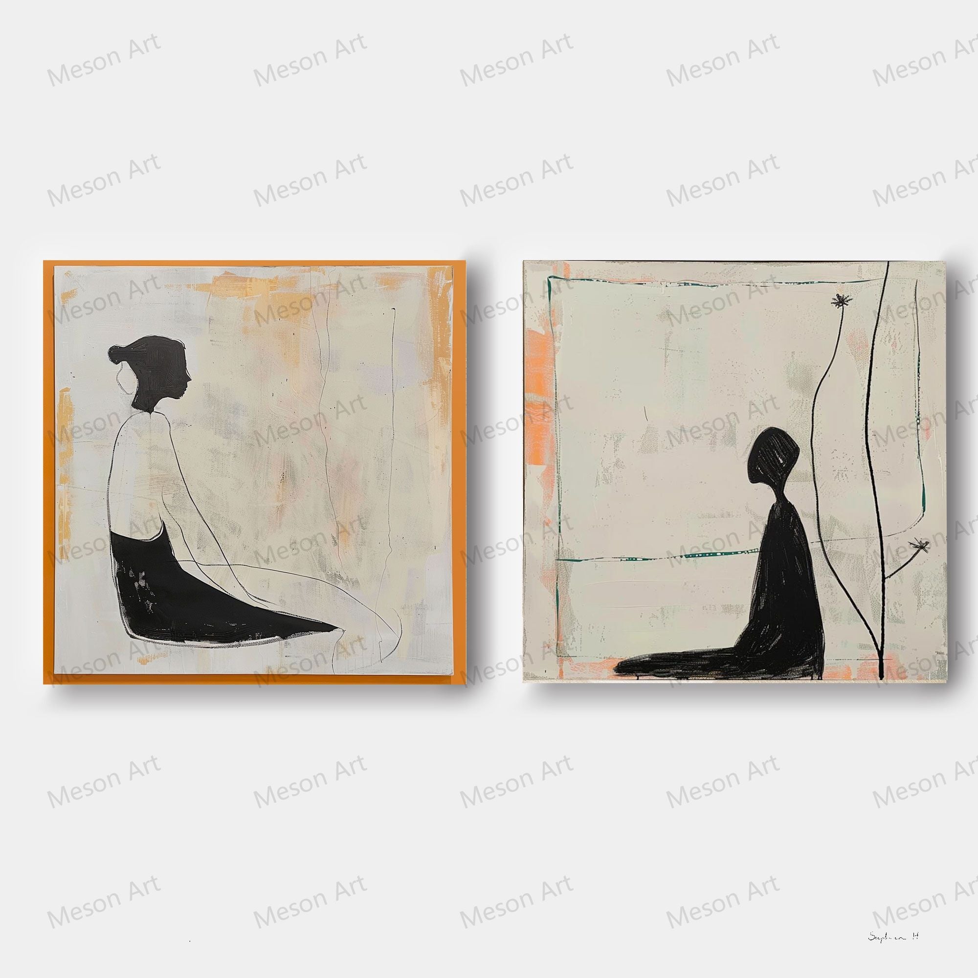 Wall Art Minimalist Textured Figurative