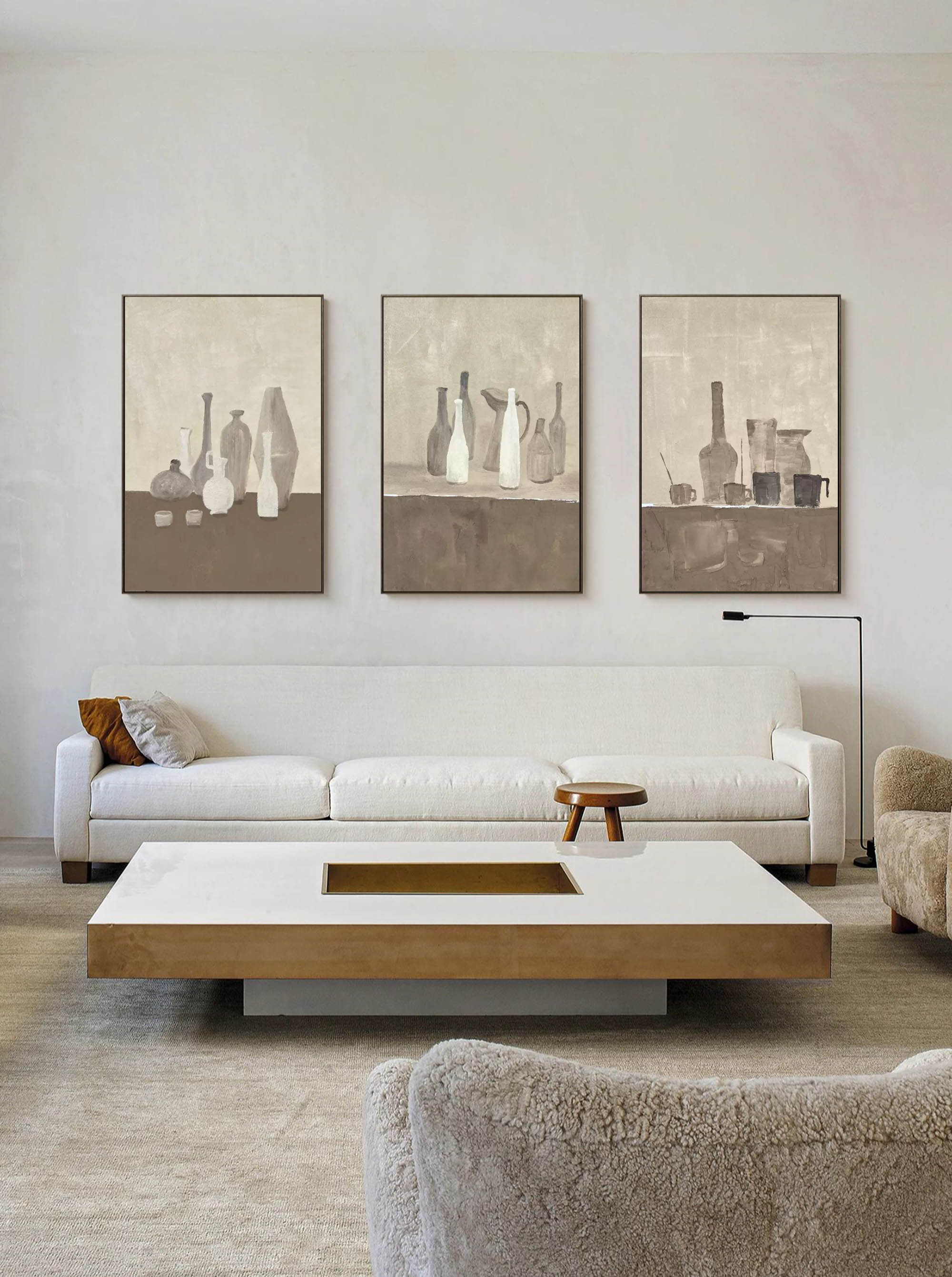 Wall Art Triptych Abstract Cityscape Warm