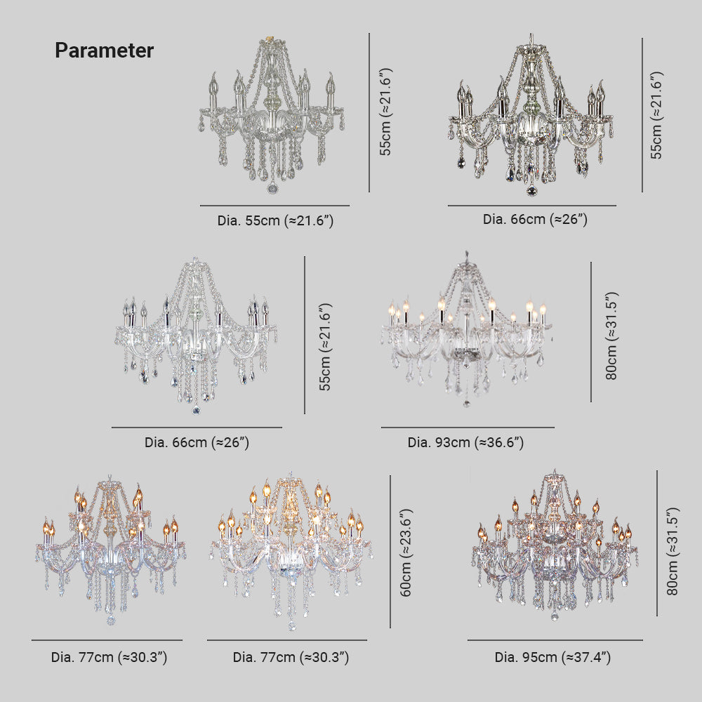 Silva Luxury Candlestick Clear Crystal Chandelier - Neutralighting