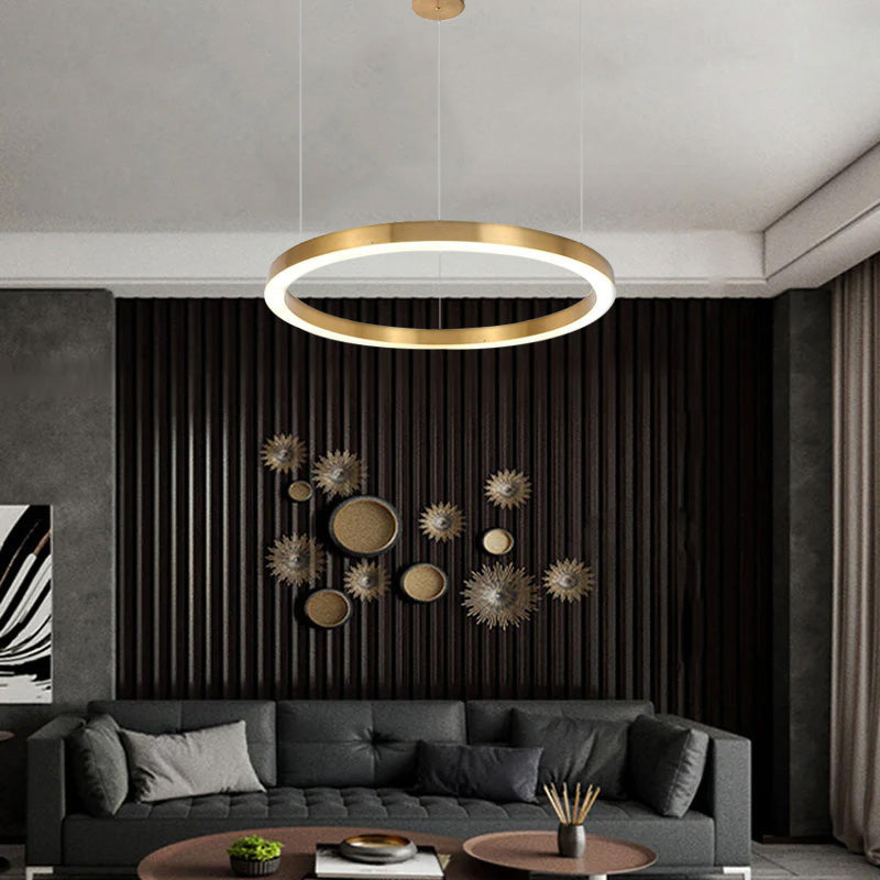 Arisha Modern Ring Metal Pendant Light, Gold - Neutralighting