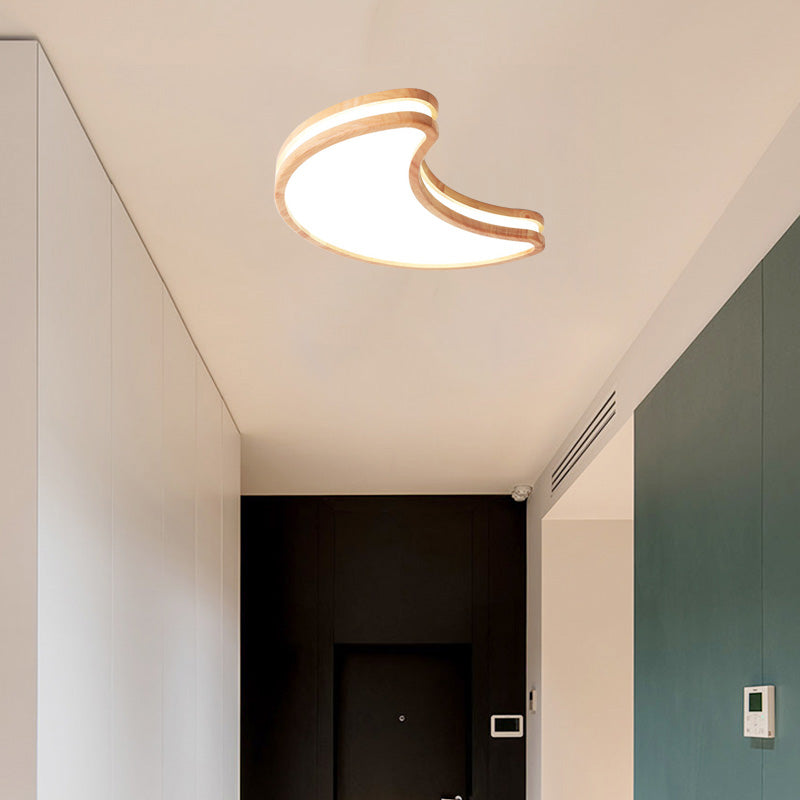 Arisha Moon/Cloud/Star Shape Flush Mount Ceiling Light, Wood & Arcylic - Neutralighting