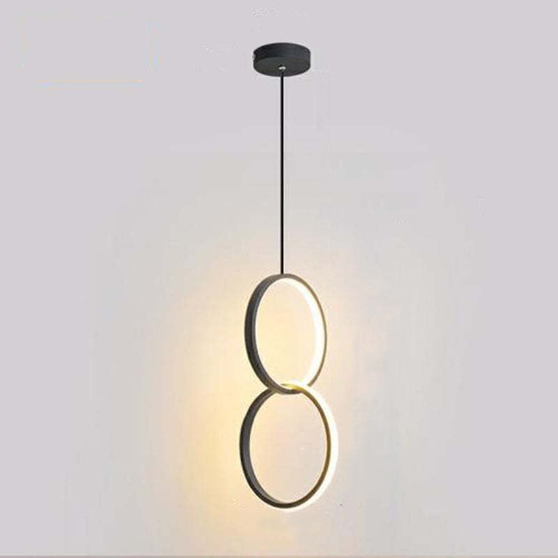 Doria Modern LED Pendant Light Black/White Metal Living Room - Neutralighting