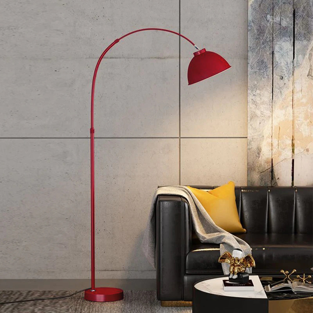 Mira Modern Arc Metal Floor Lamp, Black/Red/Yellow - Neutralighting