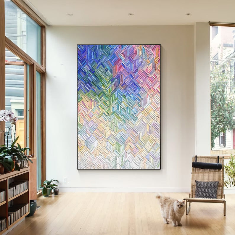 Wall Art Abstract Gradient Geometric Playful
