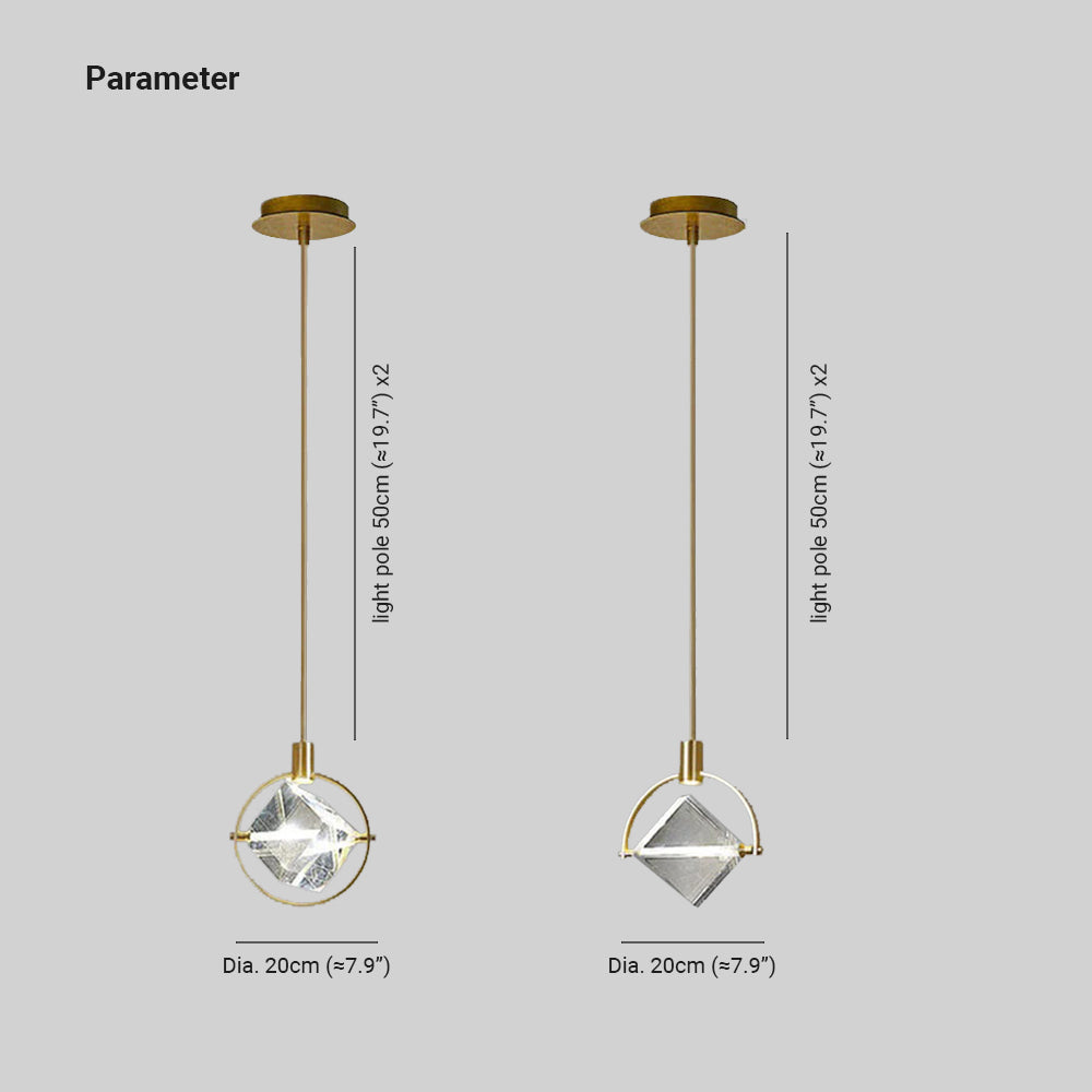 Kristy Modern Luxury Geometry Metal/Crystal Pendant Light, Gold - Neutralighting