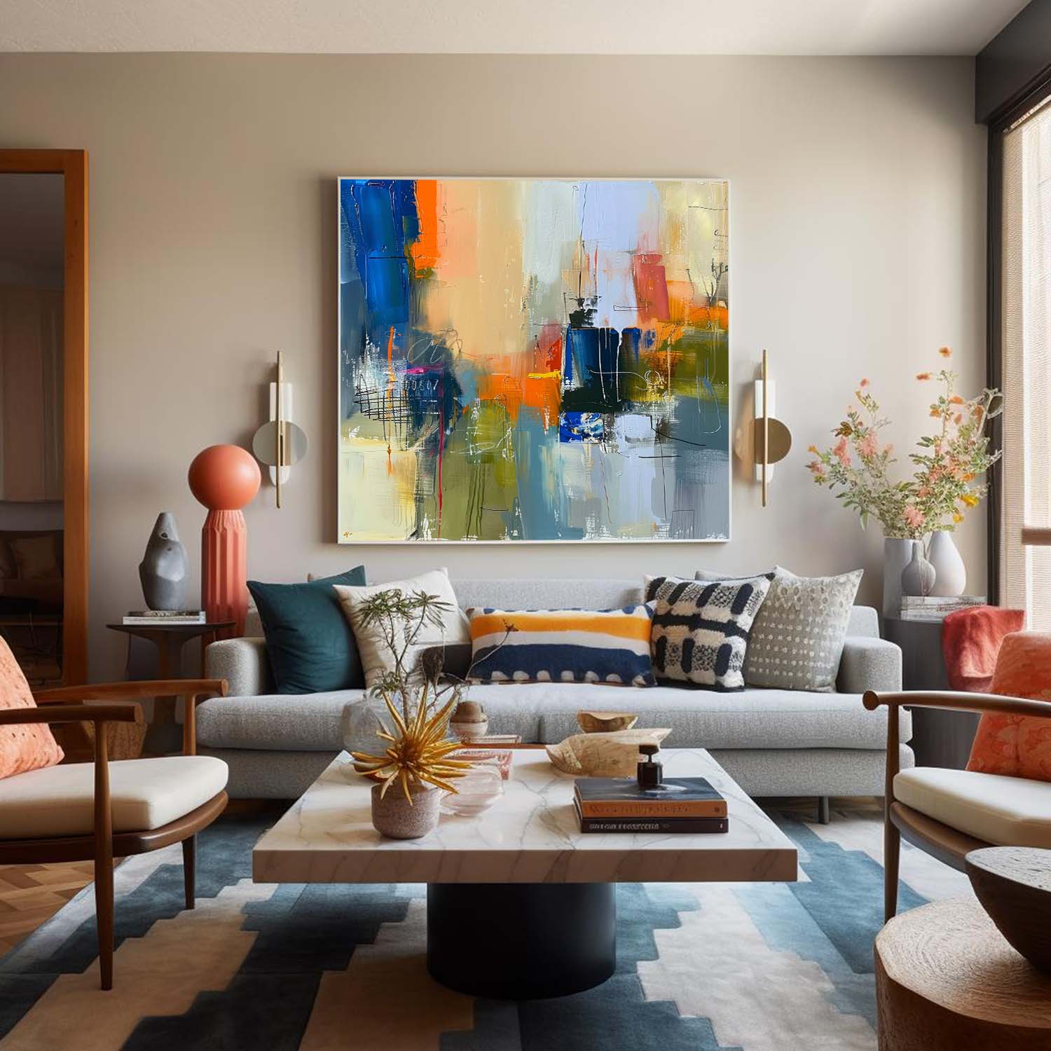 Wall Art Abstract Vibrant Expressionist Modern