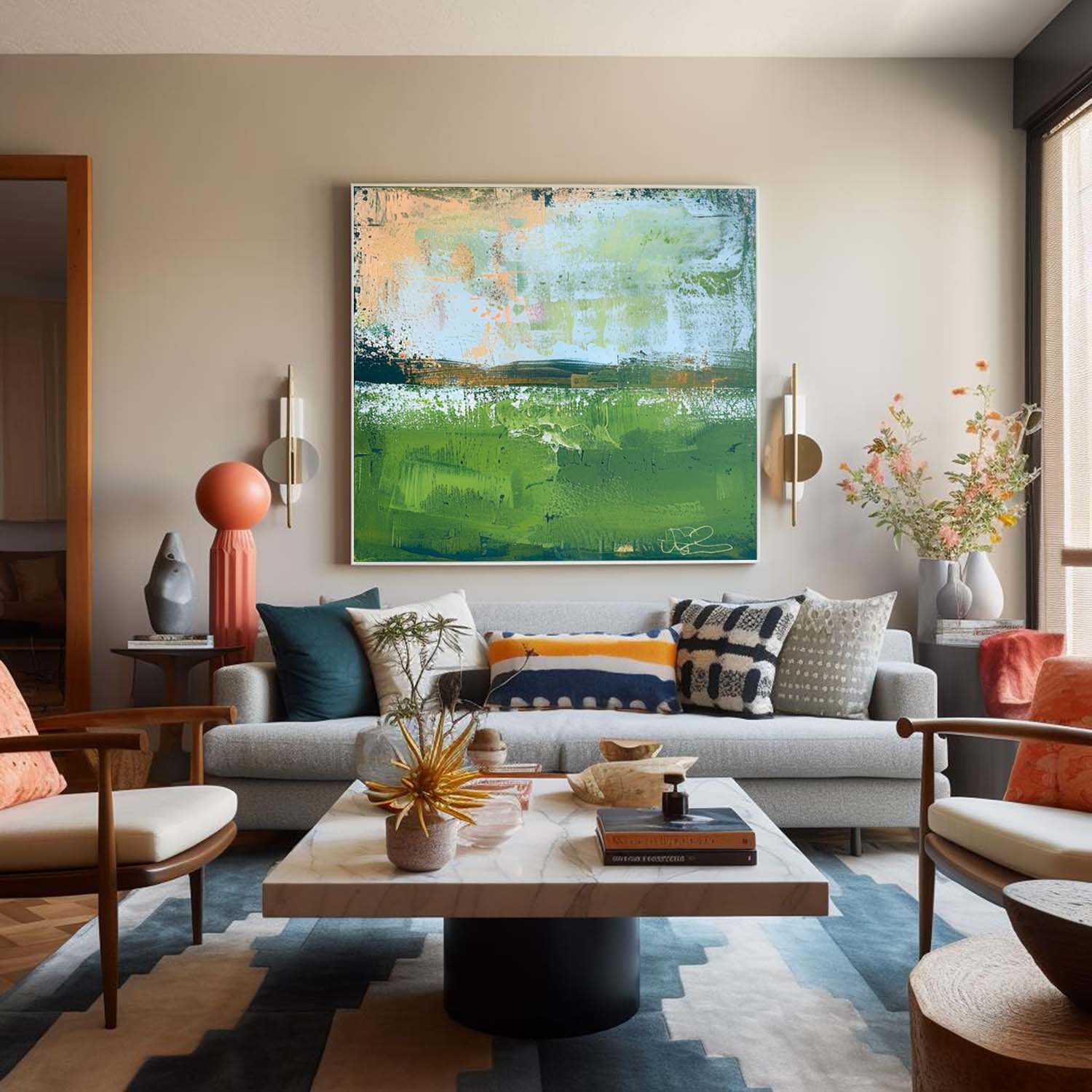 Wall Art Abstract Landscape Nature Vibrant Fresh