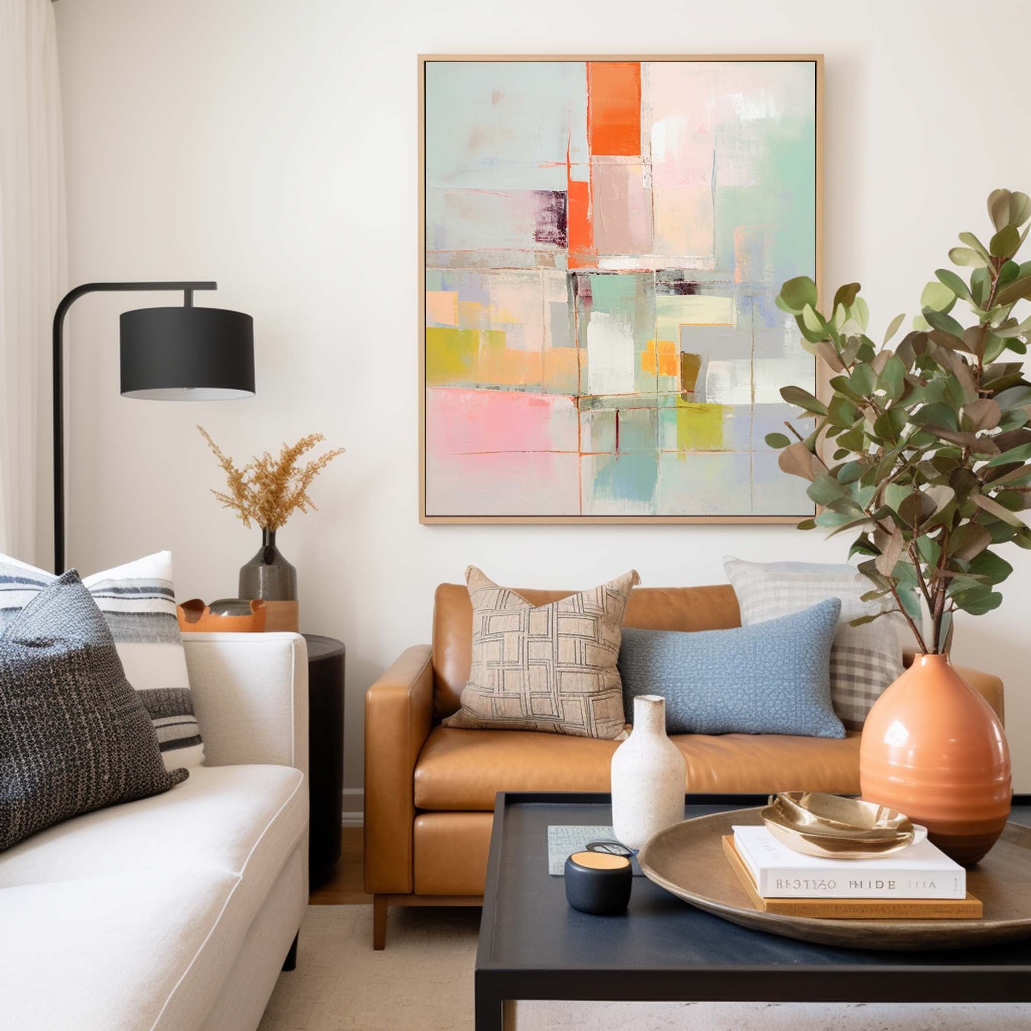 Wall Art Layer Abstract Soft Multicolor