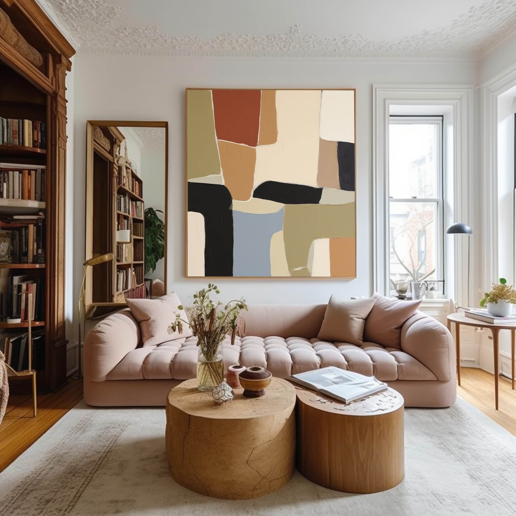 Wall Art Abstract Irregular Block Serene Calm