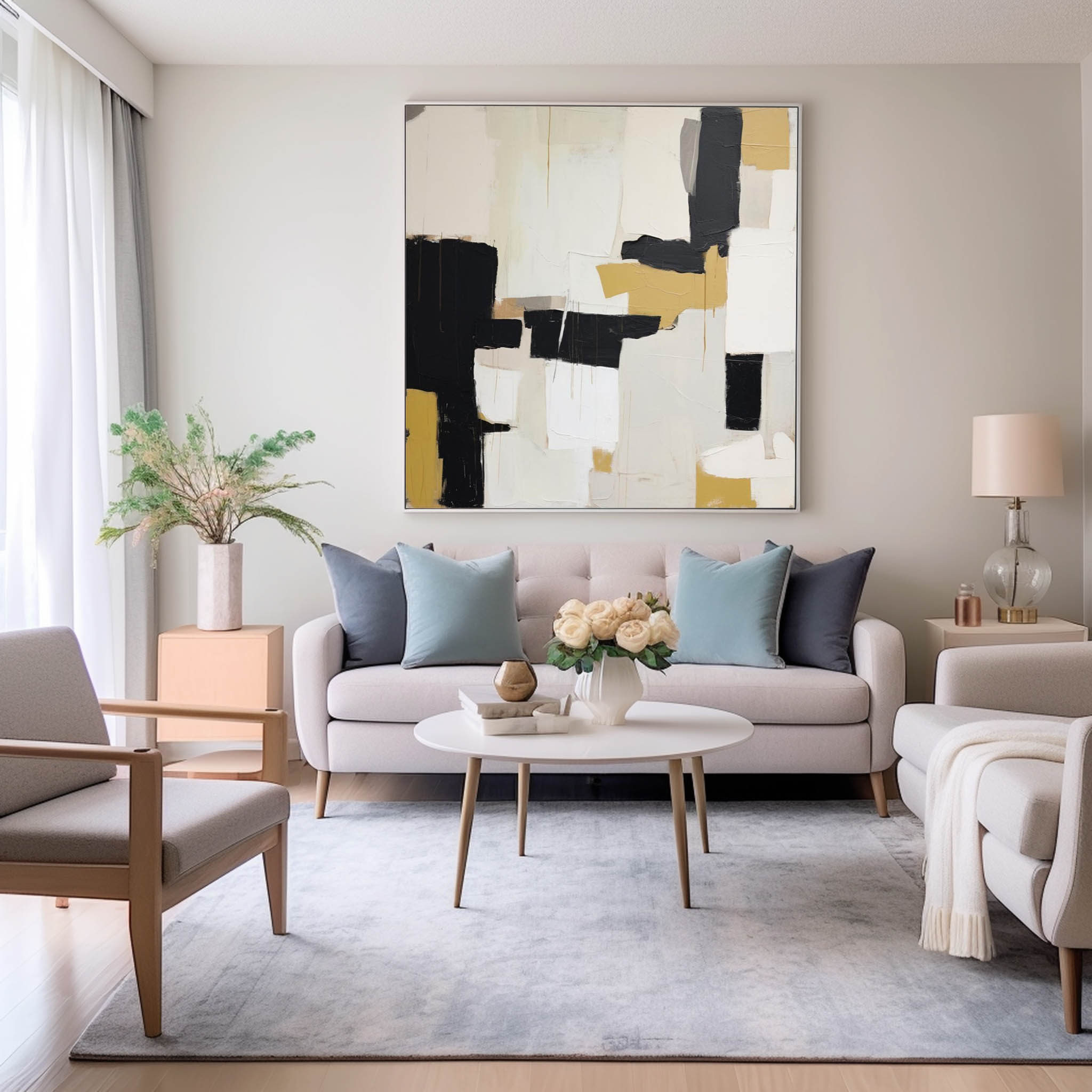 Wall Art Layer Abstract Geometric Modern