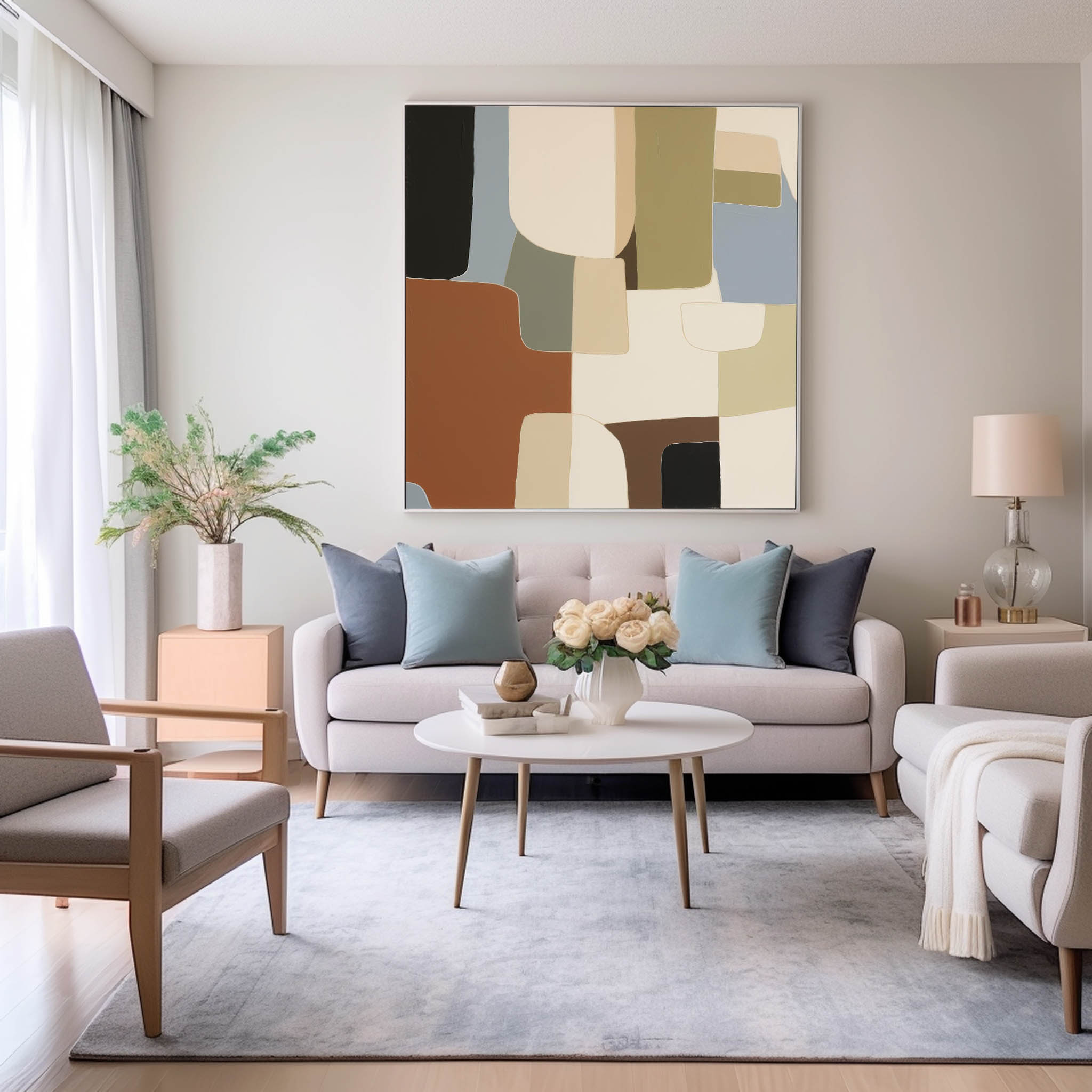 Abstract Canvas Art AB369 - Neutralighting