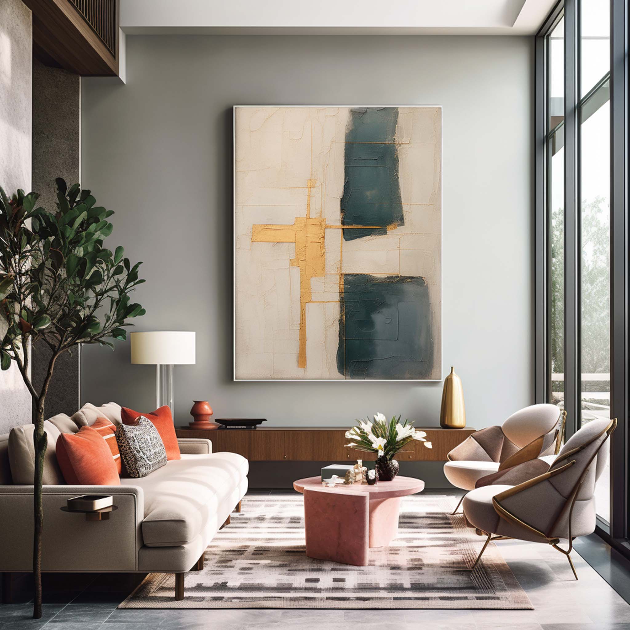 Abstract Canvas Art AB367 - Neutralighting
