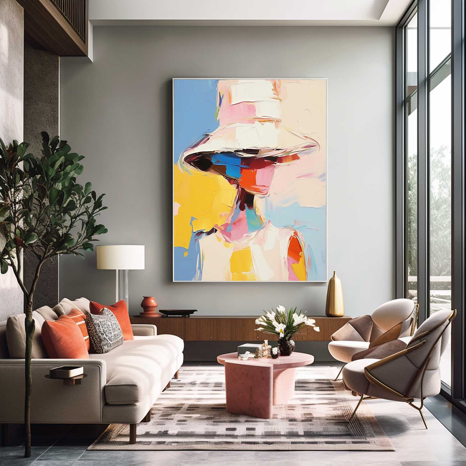 Wall Art Impasto People Elegant Emotional Abstract