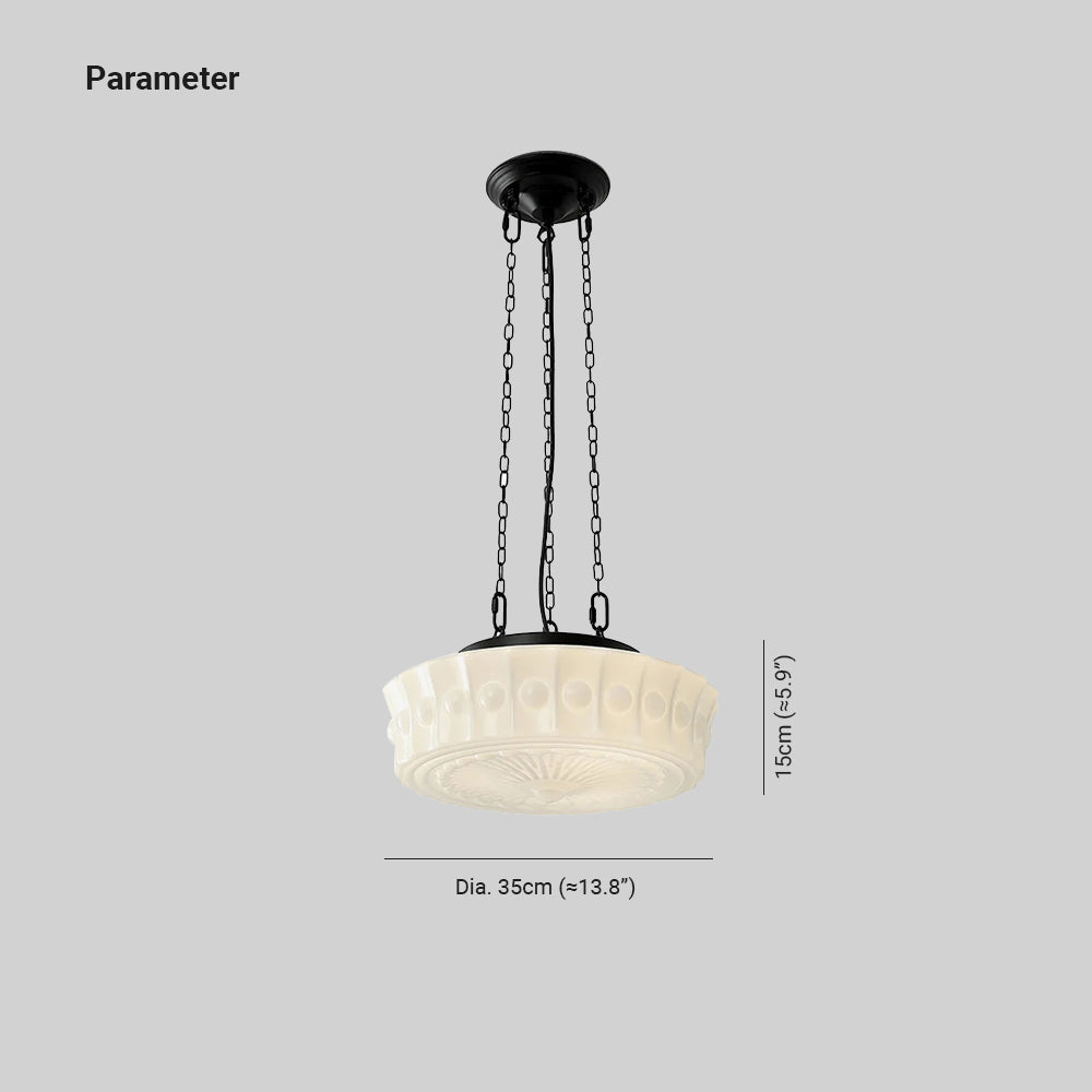 Valentina Vintage French Country Dome Pendant Light, White/Beige - Neutralighting