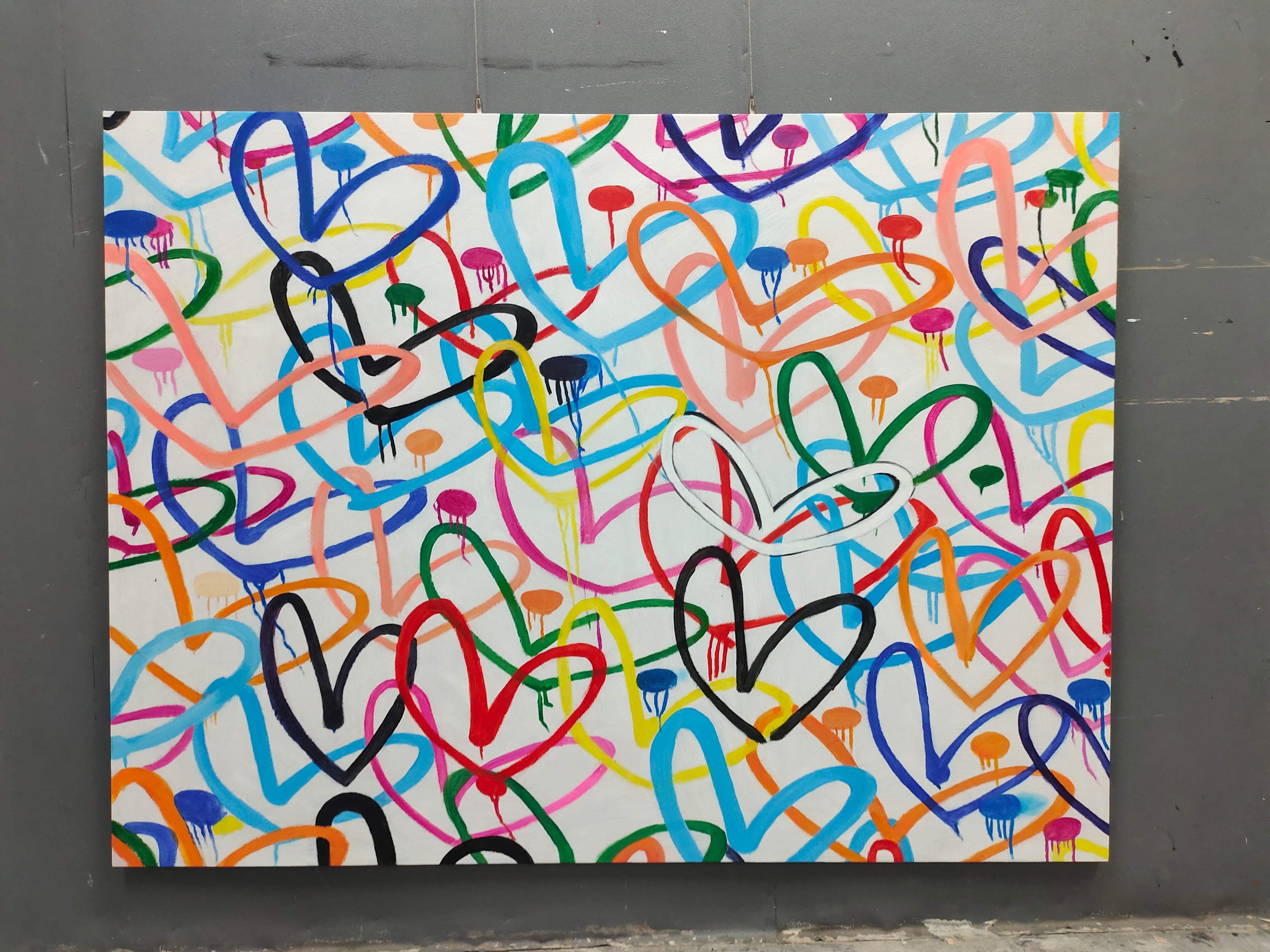 Love Hearts Graffiti Art-1 GA004 - Neutralighting