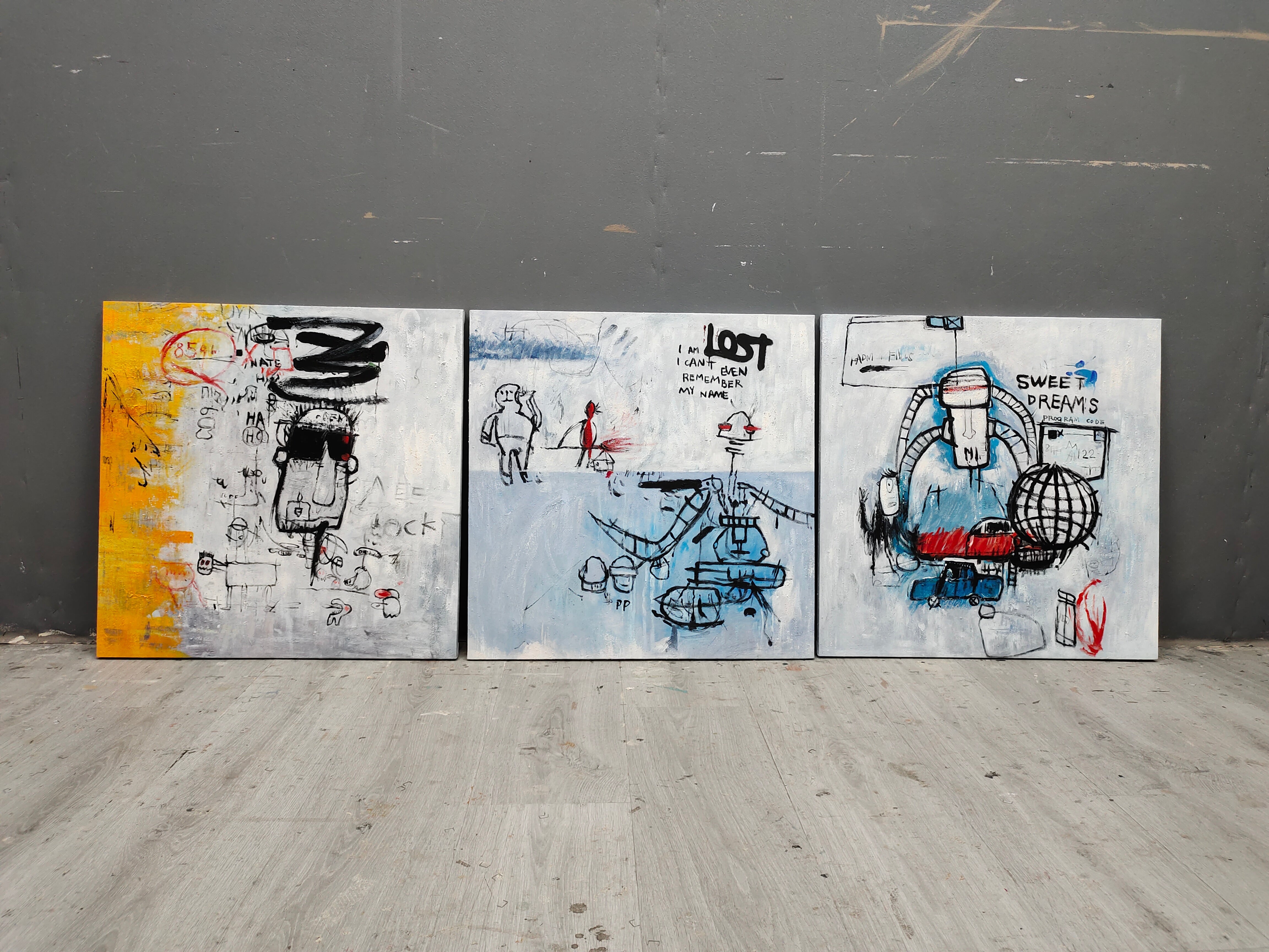 Wall Art Abstract Graffiti Modern Sketchy