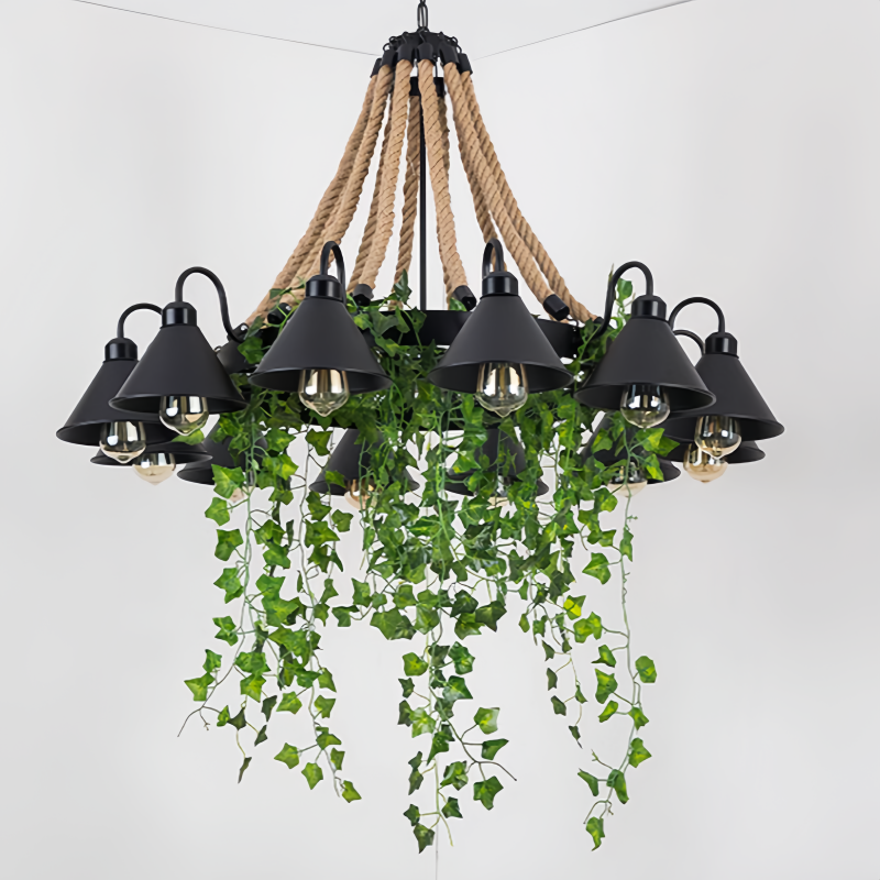Arisha Retro LED Chandelier Black Metal Restaurant/Bar/Living Room - Neutralighting