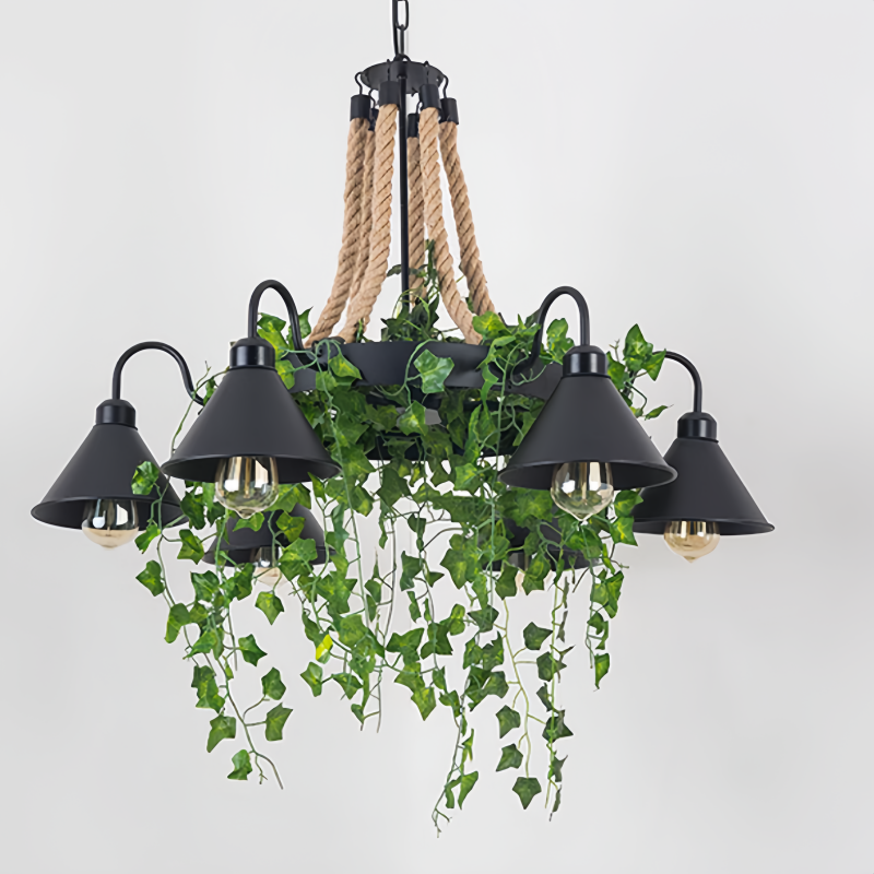 Arisha Retro LED Chandelier Black Metal Restaurant/Bar/Living Room - Neutralighting