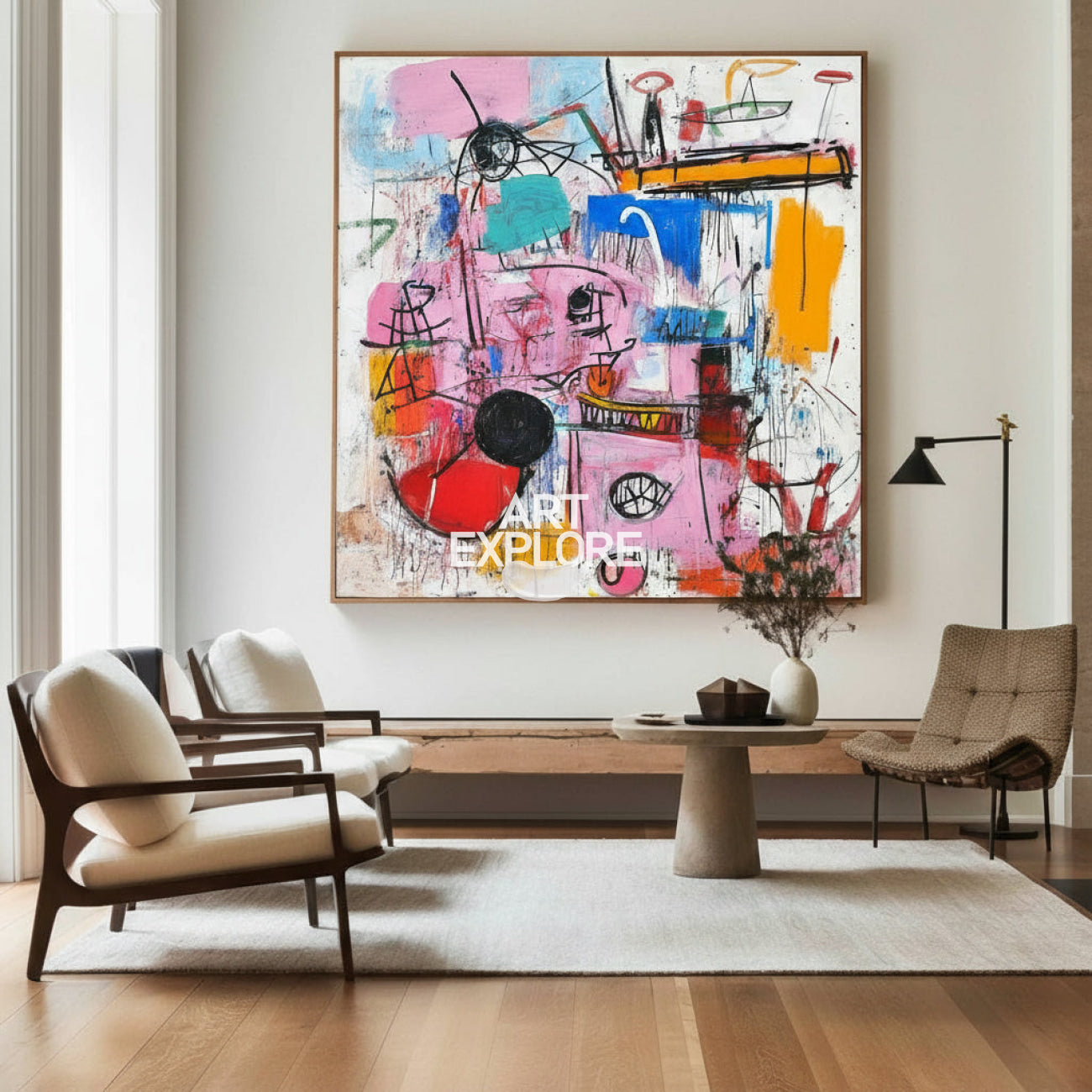 Colorful Graffiti Inspired Abstract Contemporary Wall Art