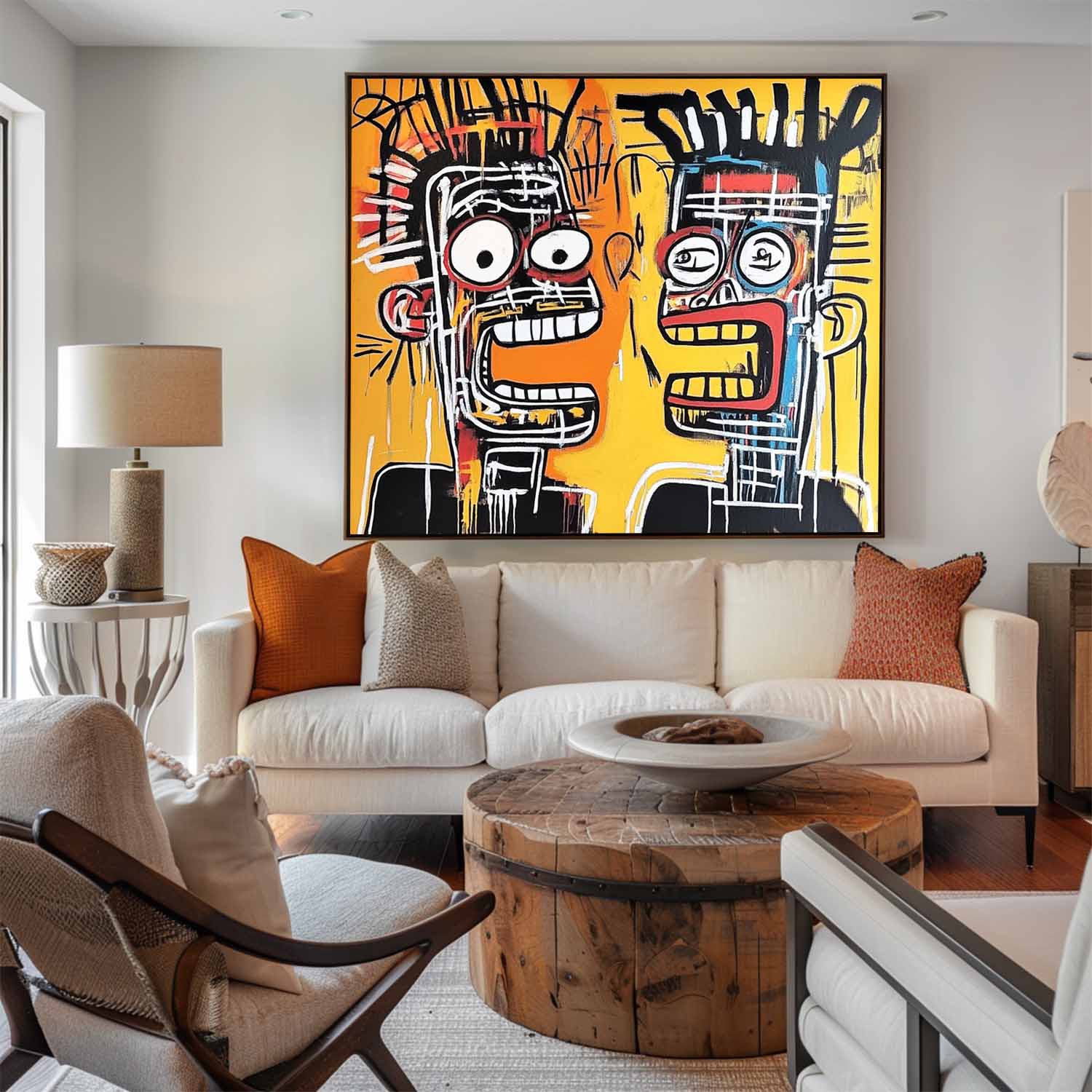 Basquiat Style Abstract Canvas Wall Art