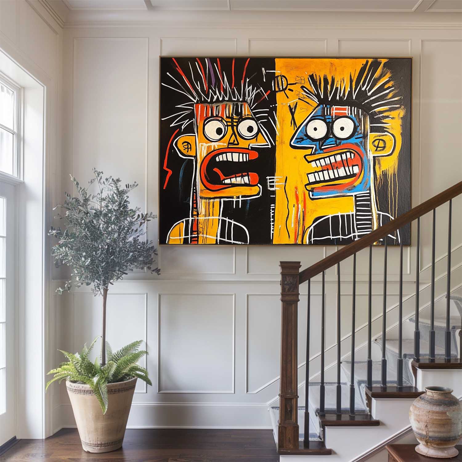 Bold Graffiti Portrait Canvas Wall Art