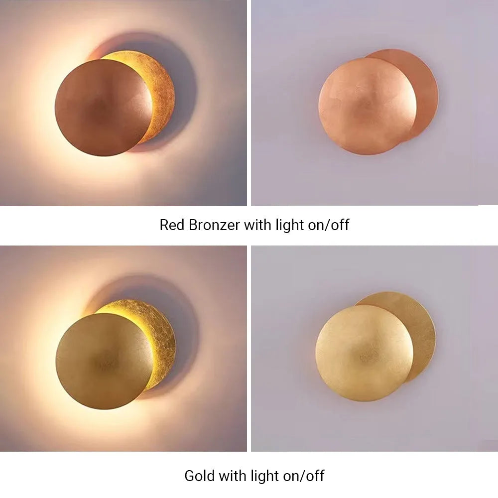 Arisha Modern Minimalist Round Moon Eclipse Wall Lamp - Neutralighting