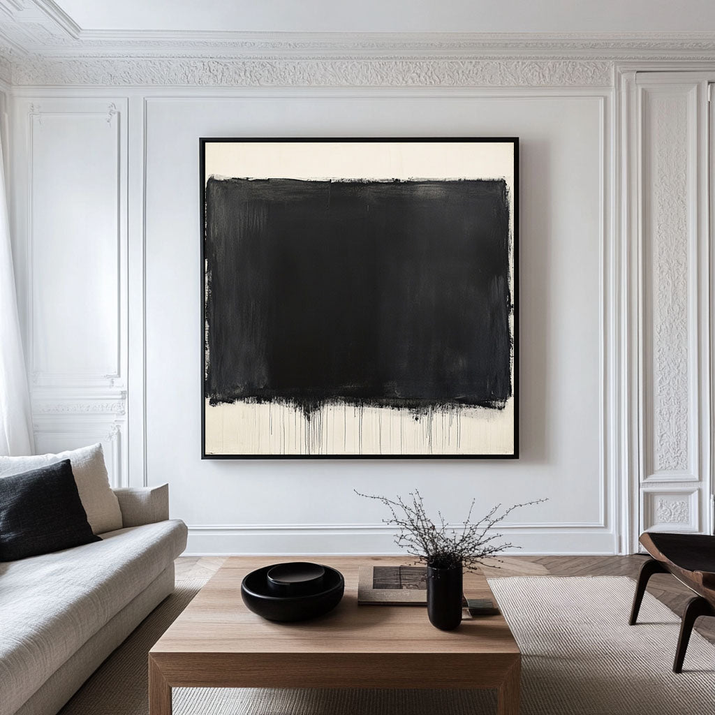 Kael Black Color Field Abstract Canvas Art