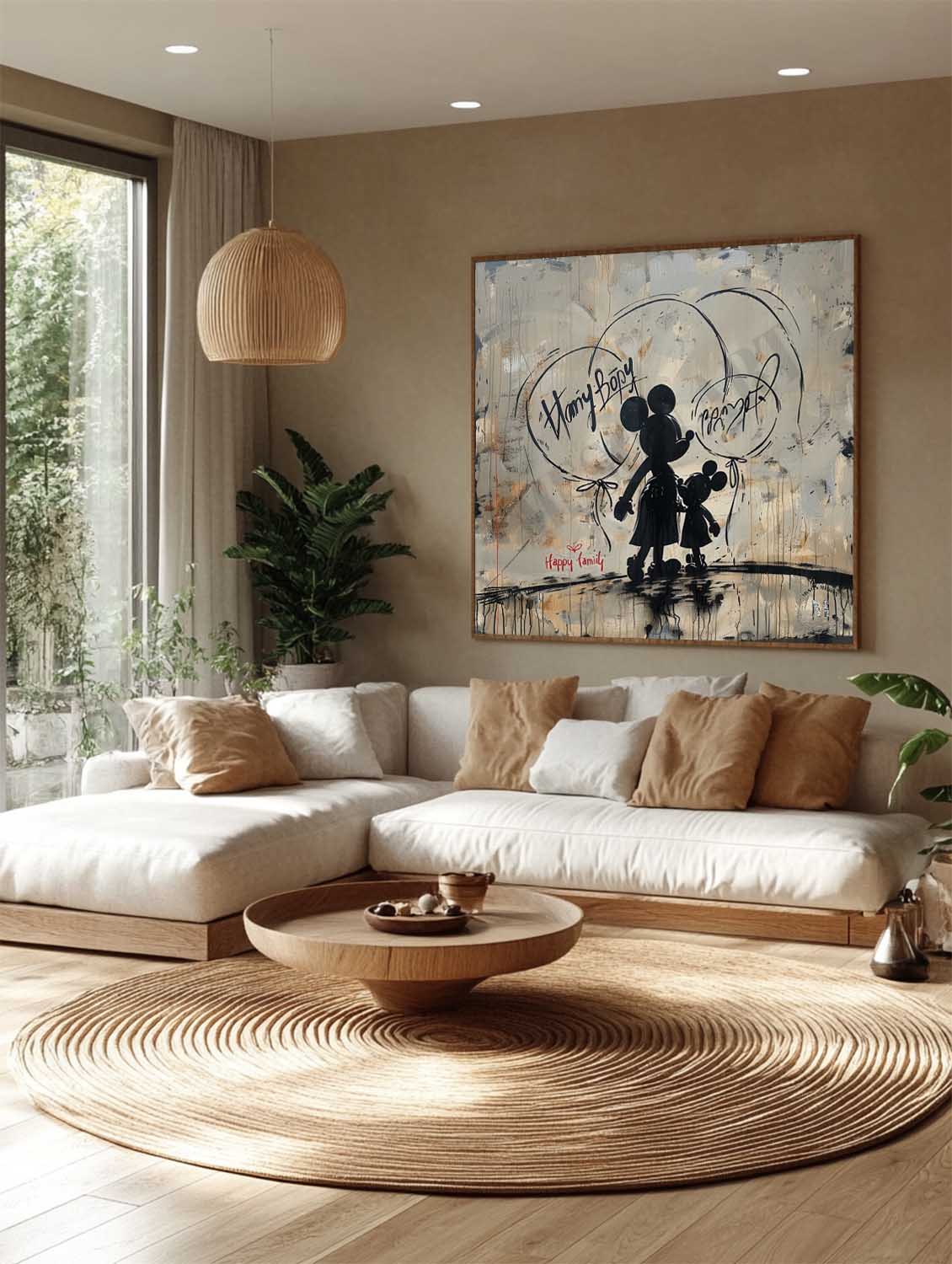 Wall Art Square Graffiti Mickey Mouse