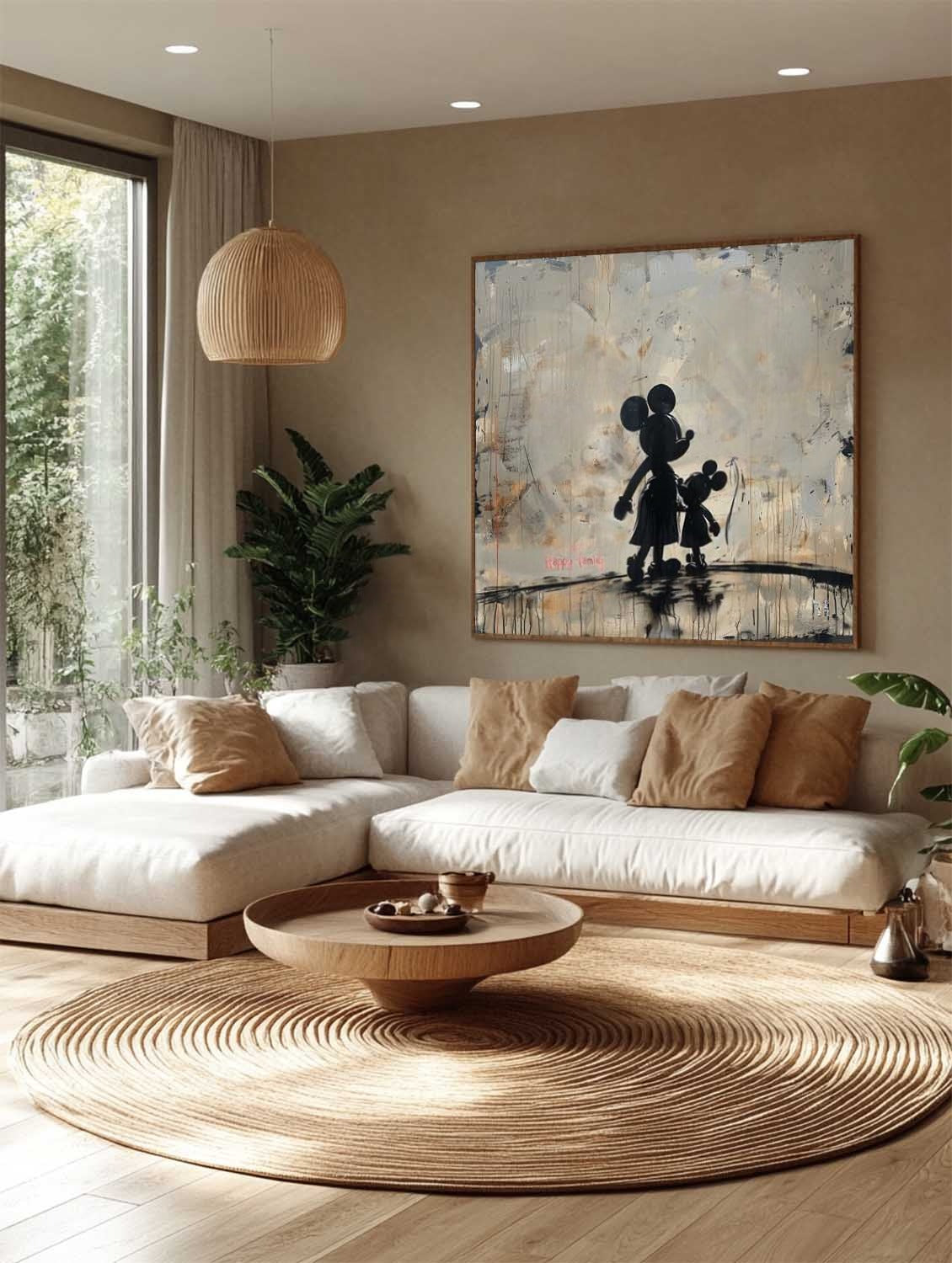 Wall Art Square Graffiti Mickey Mouse