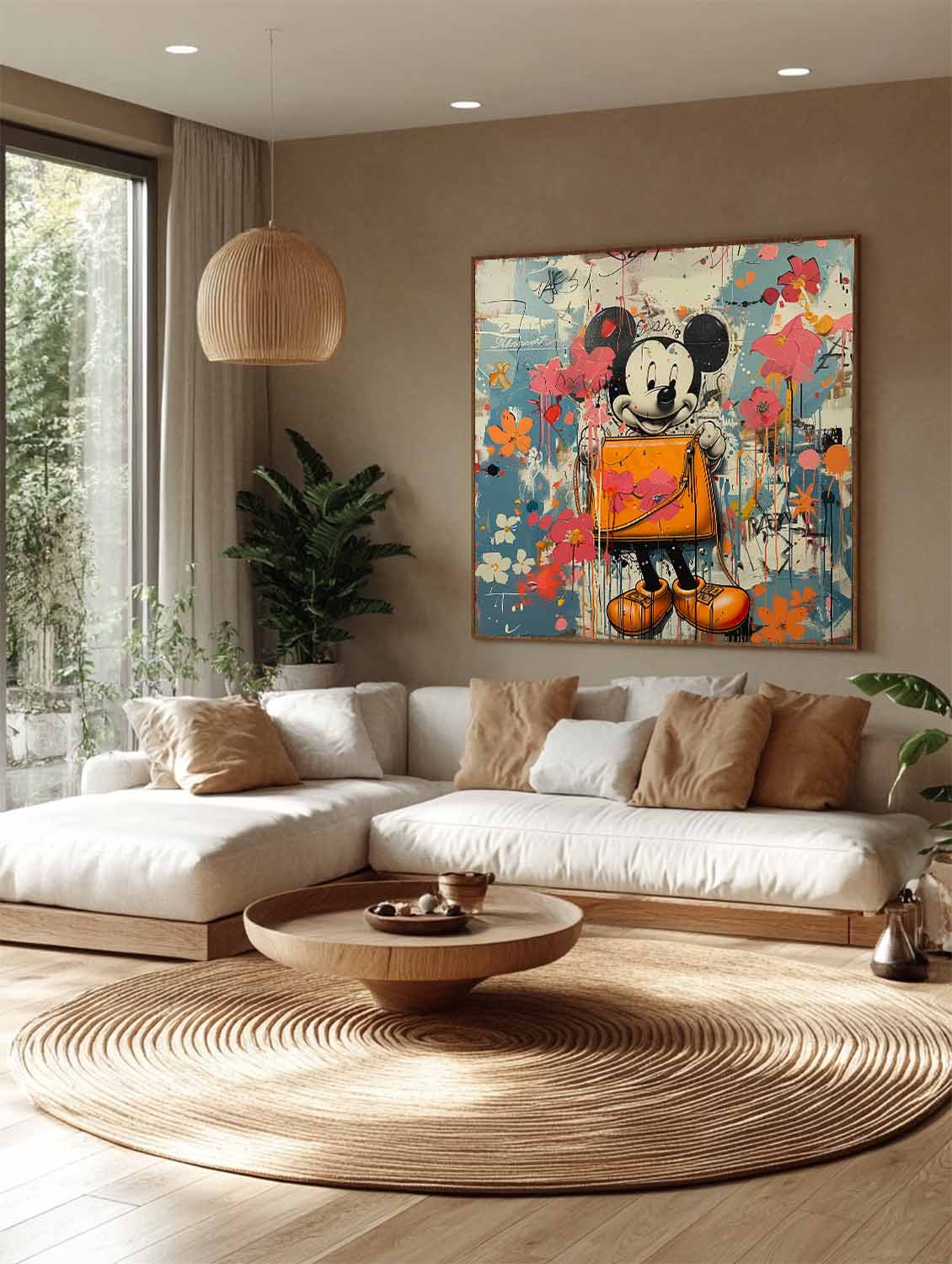 Wall Art Pop Art Mickey Graffiti Floral