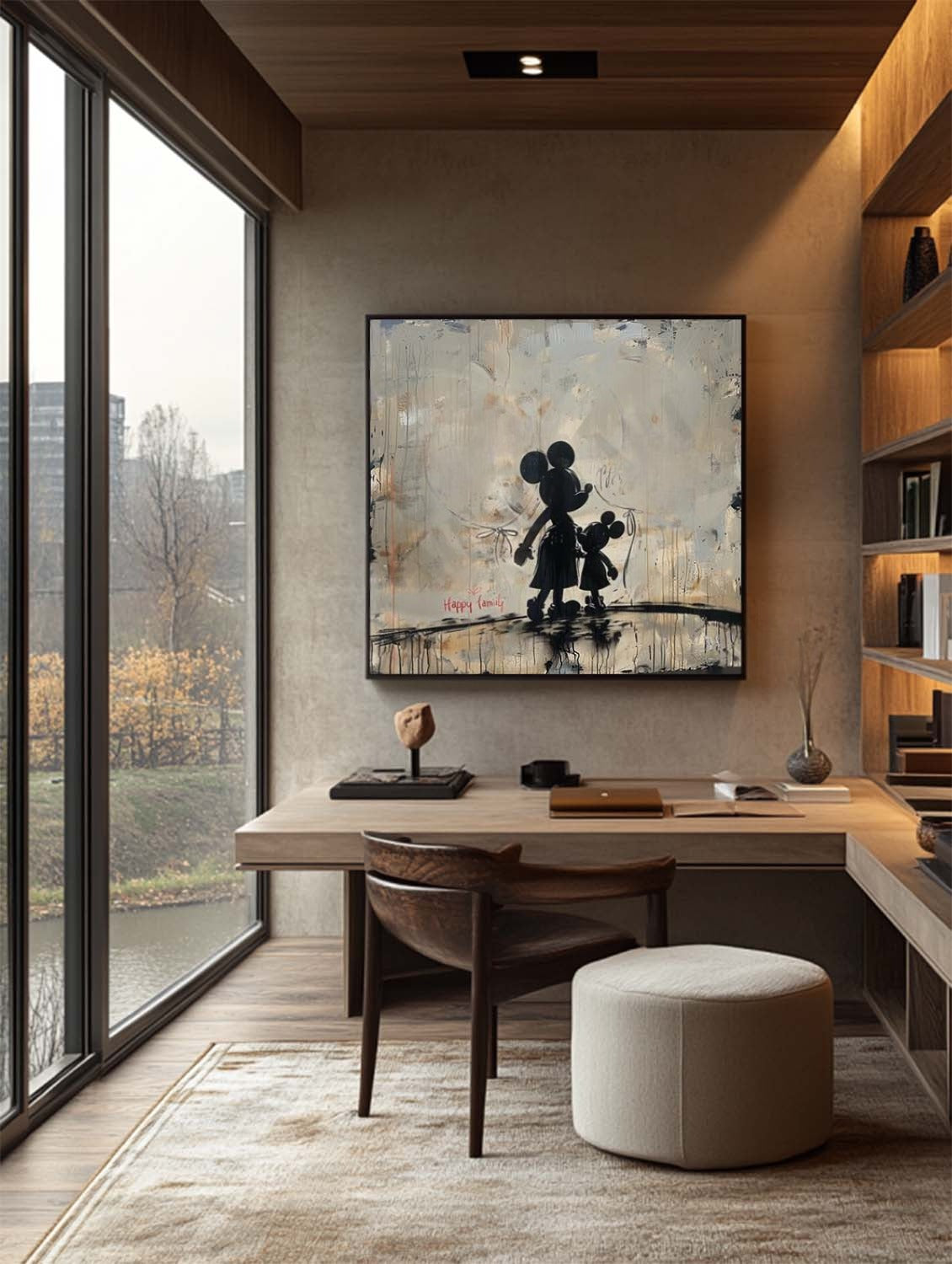 Wall Art Square Graffiti Mickey Mouse