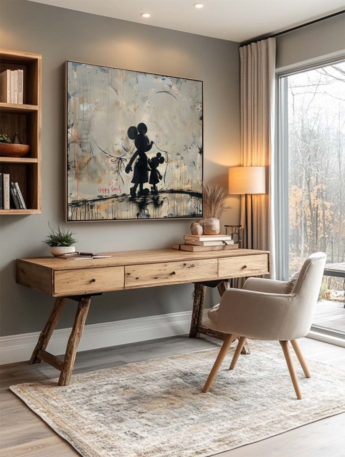 Wall Art Square Graffiti Mickey Mouse