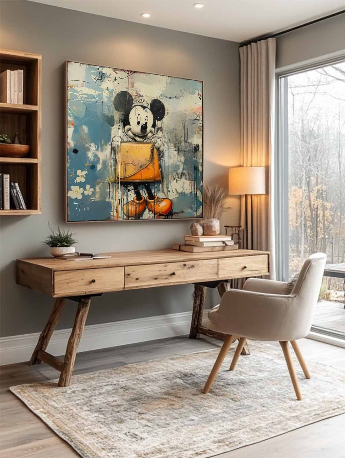 Wall Art Pop Art Mickey Graffiti Floral