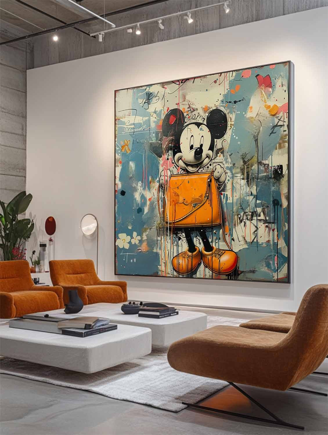 Wall Art Pop Art Mickey Graffiti Floral