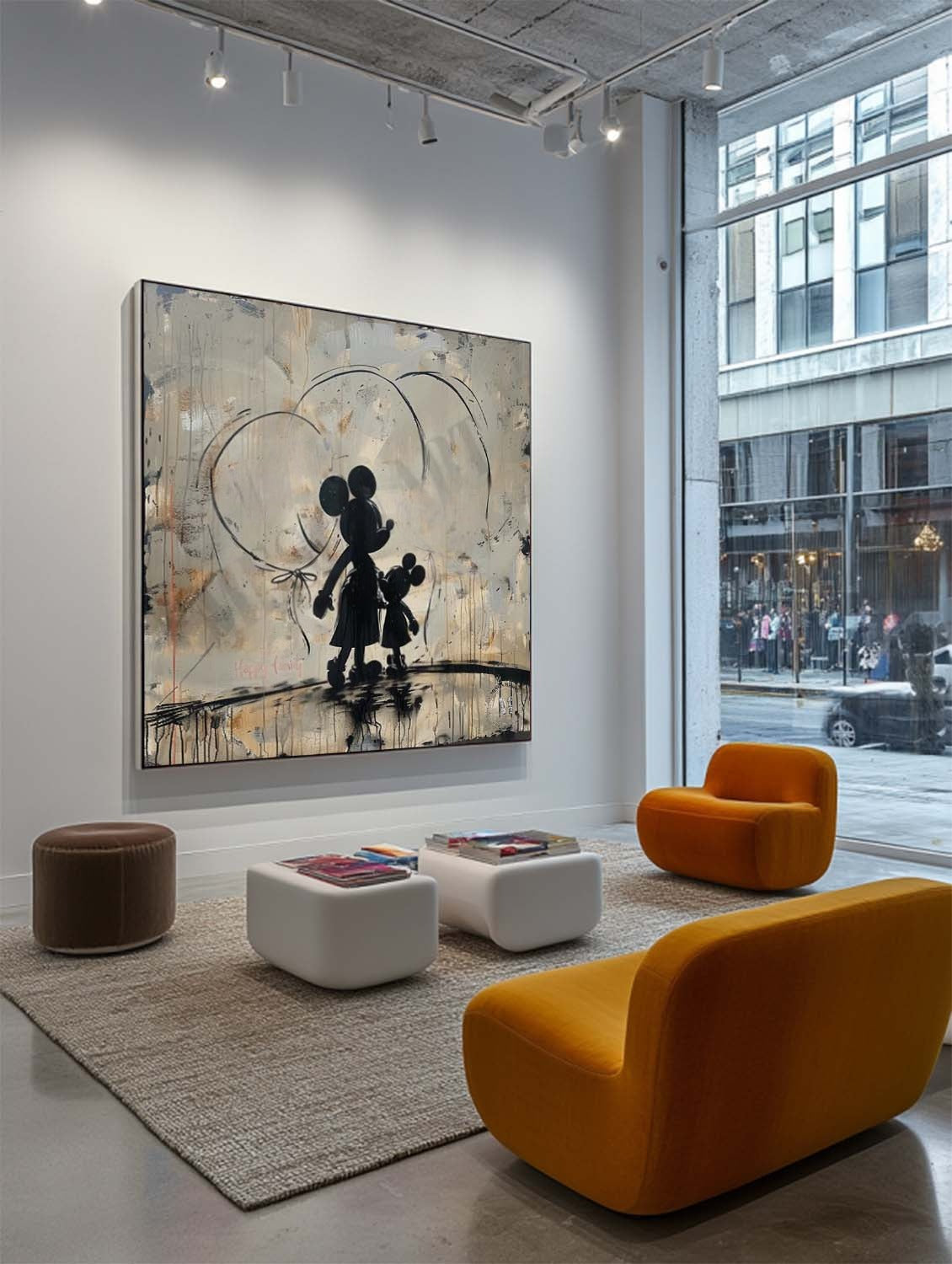 Wall Art Square Graffiti Mickey Mouse