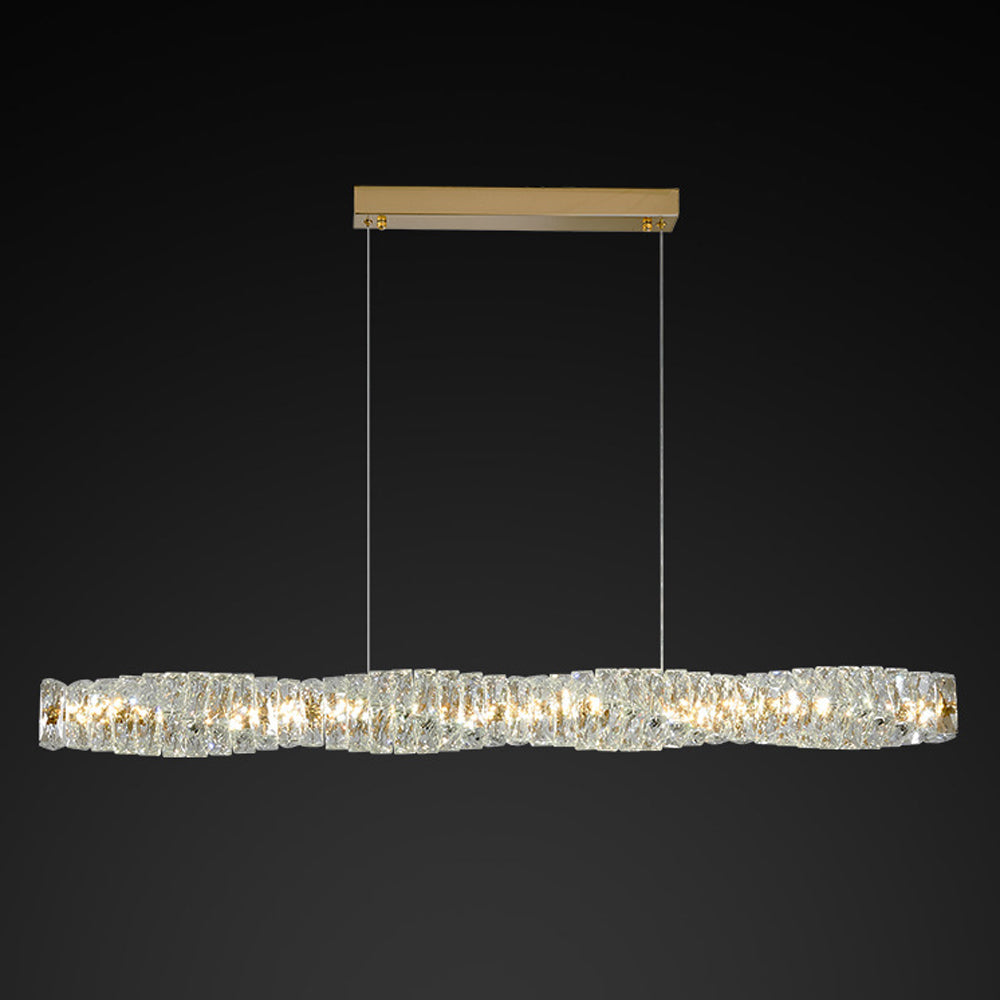 Kristy Crystal Sliver and Gold Pendant Light, Stainless Steel - Neutralighting