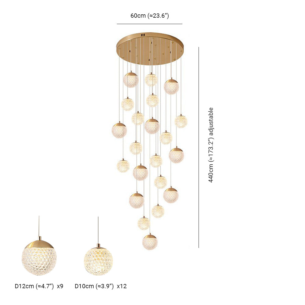 Arisha Multi Staircase Modern Art Deco Pendant Light, Gold - Neutralighting