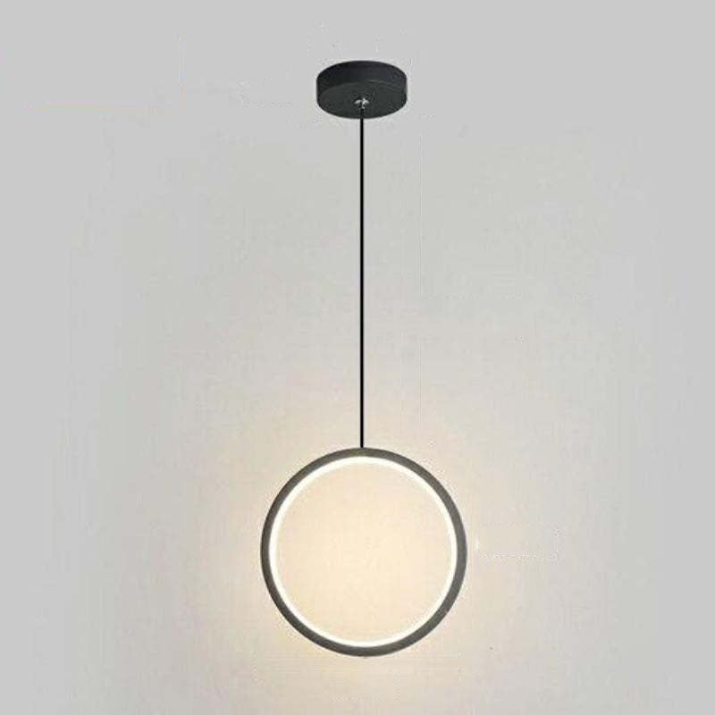 Doria Modern LED Pendant Light Black/White Metal Living Room - Neutralighting
