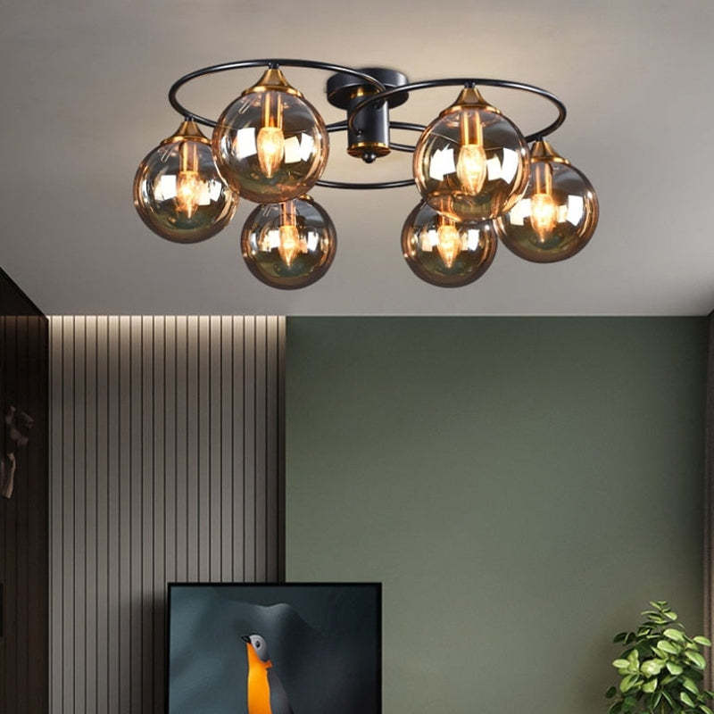 Valentina Nordic Bubble Glass Ceiling Light, Gray/Amber - Neutralighting