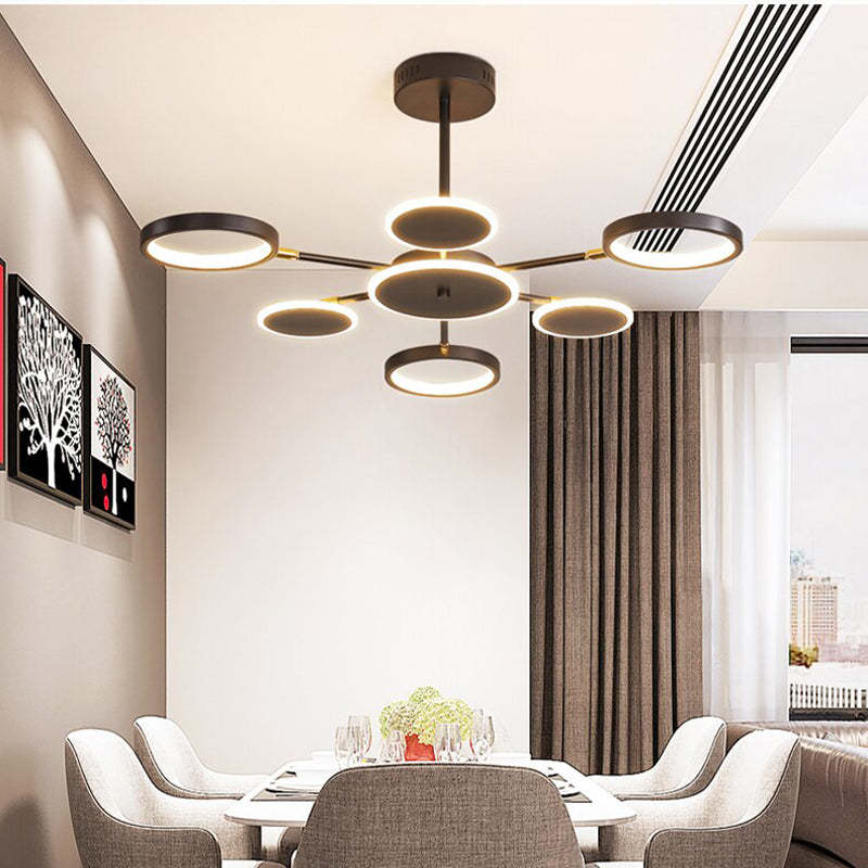 Arisha Modern Led Chandelier, Geometric, Black Dimmable - Neutralighting