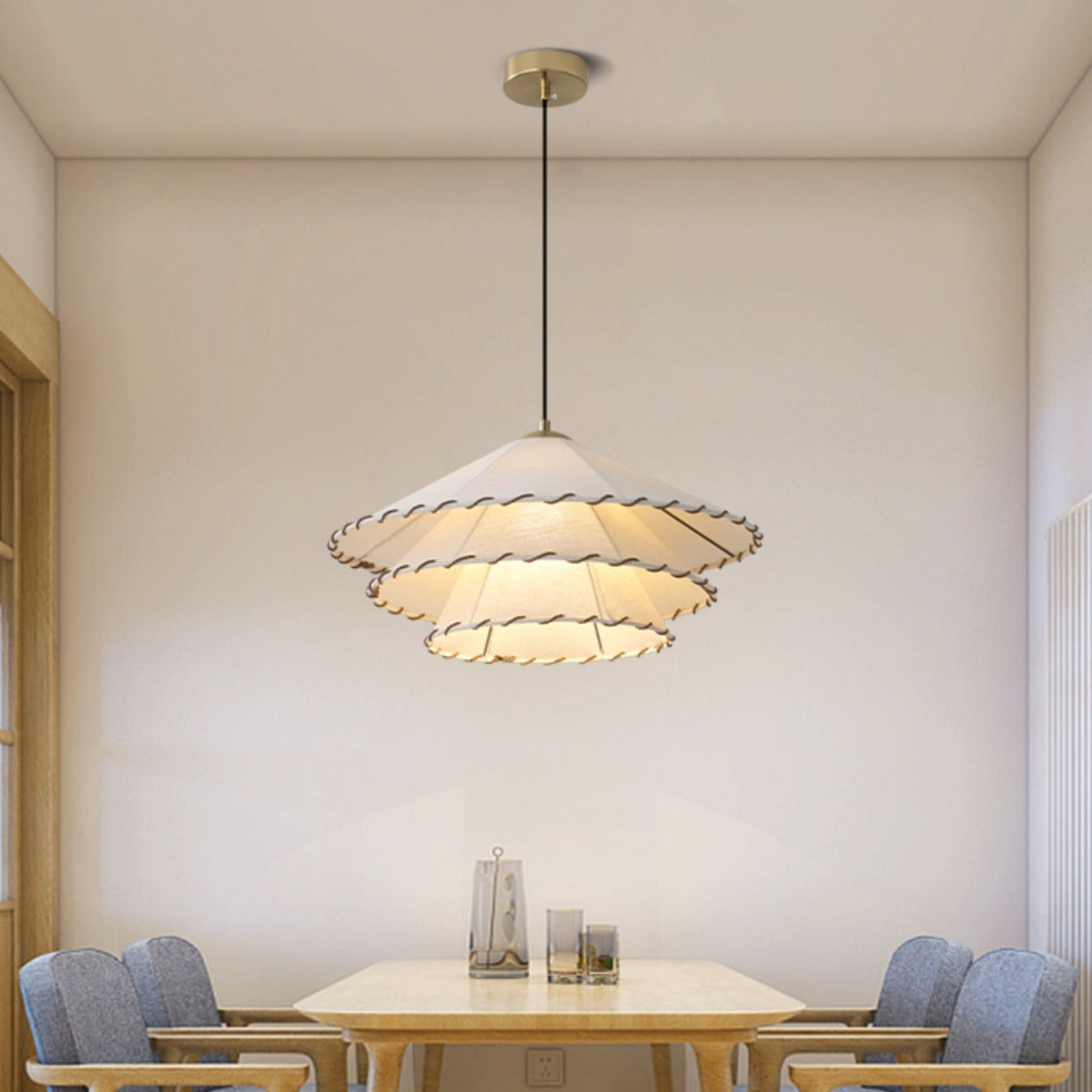 Ritta Boho Decorative LED Pendant Light Yellow Fabric Bedroom Restaurant - Neutralighting