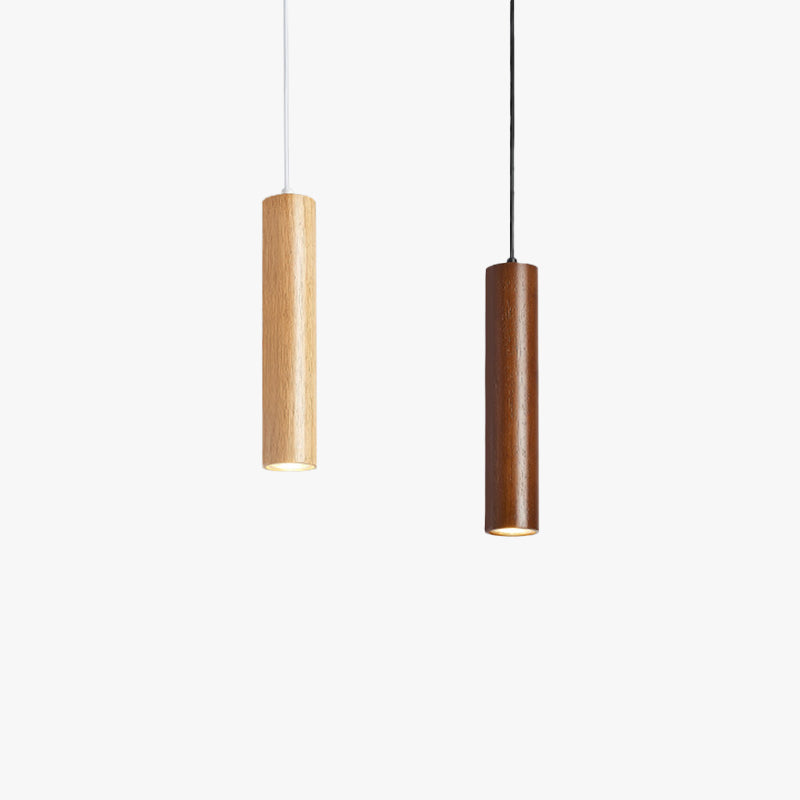Muto Cylindrical Wood Pendant Light, for Bedroom & Kitchen Island - Neutralighting