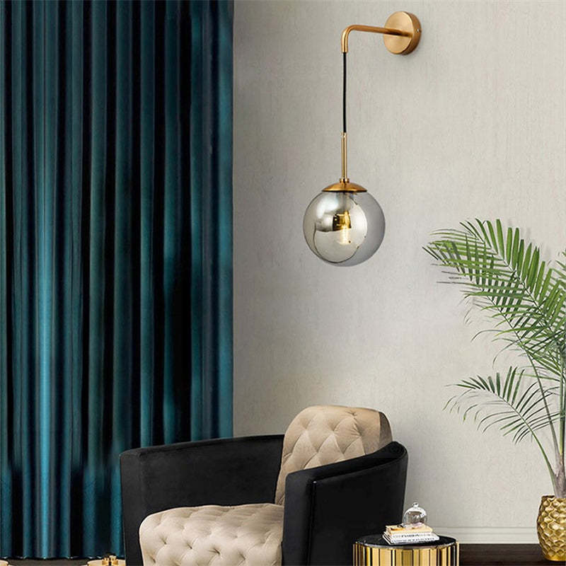 Valentina Glass Ball Nordic LED Wall Reading Lamp Single Head - Neutralighting
