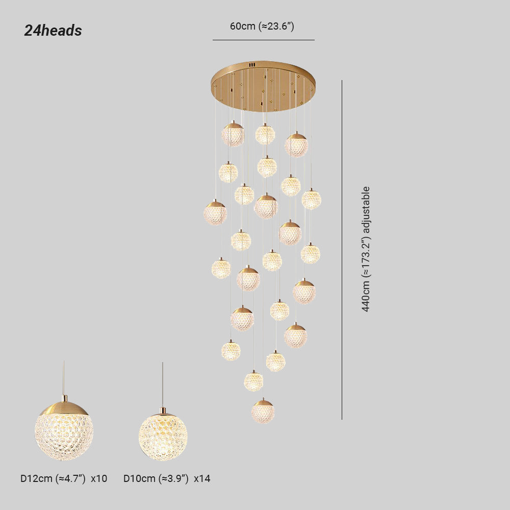 Arisha Multi Staircase Modern Art Deco Pendant Light, Gold - Neutralighting