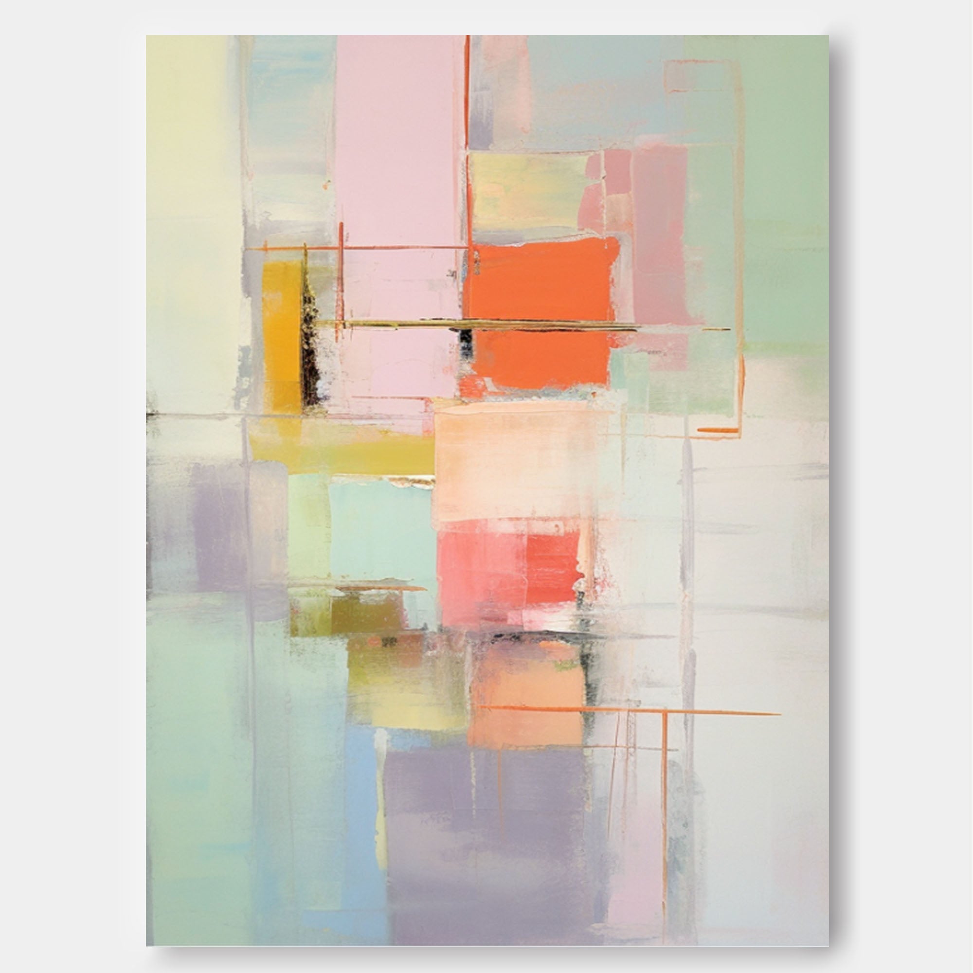 Wall Art Abstract Pastel Geometric Playful