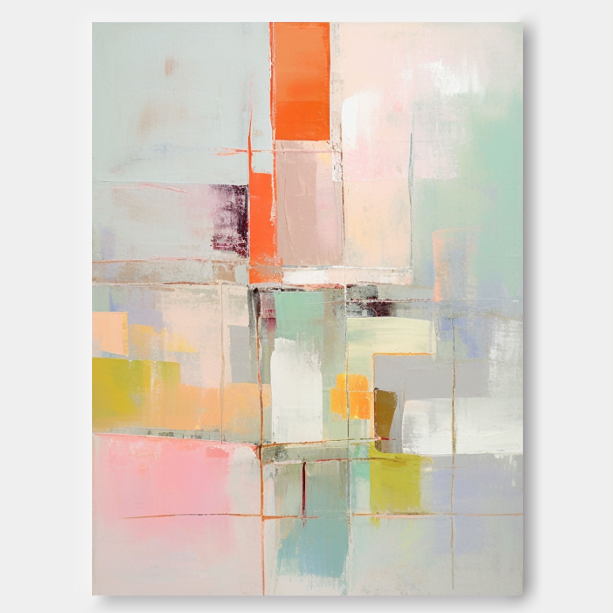 Wall Art Layer Abstract Soft Multicolor
