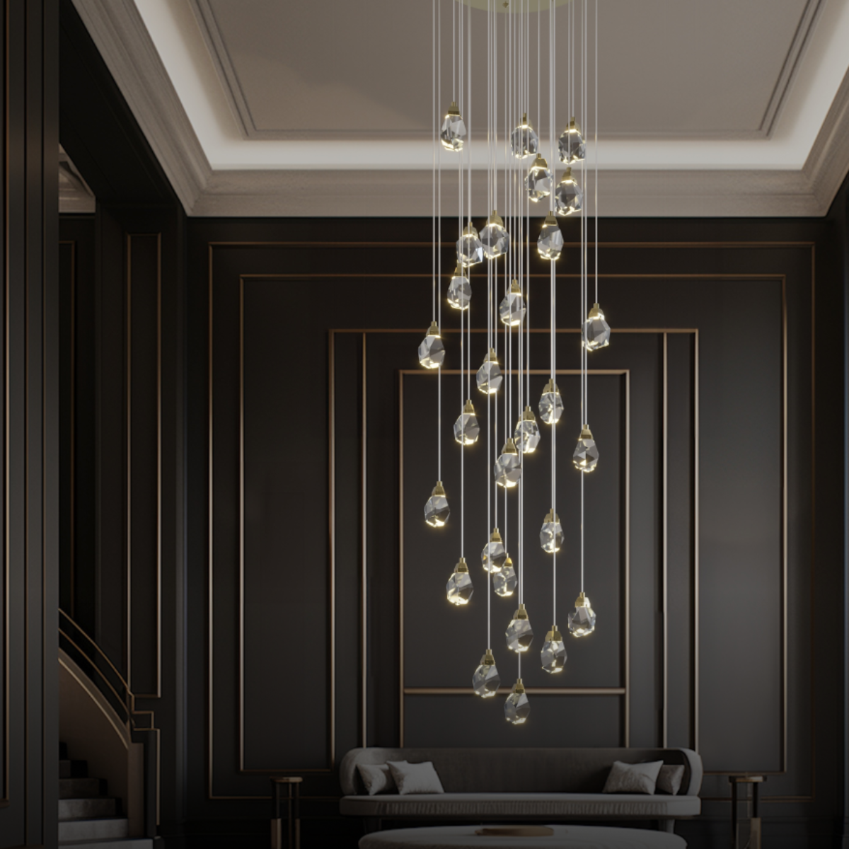 Kristy Design Ball Glass/Metal Pendant Light Gold - Neutralighting