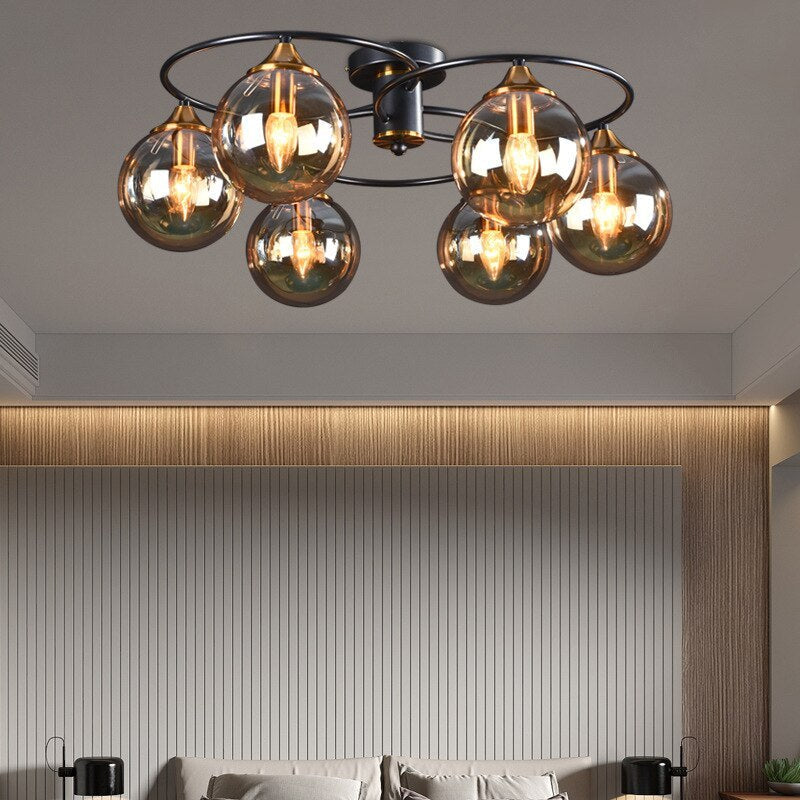 Valentina Nordic Bubble Glass Ceiling Light, Gray/Amber - Neutralighting