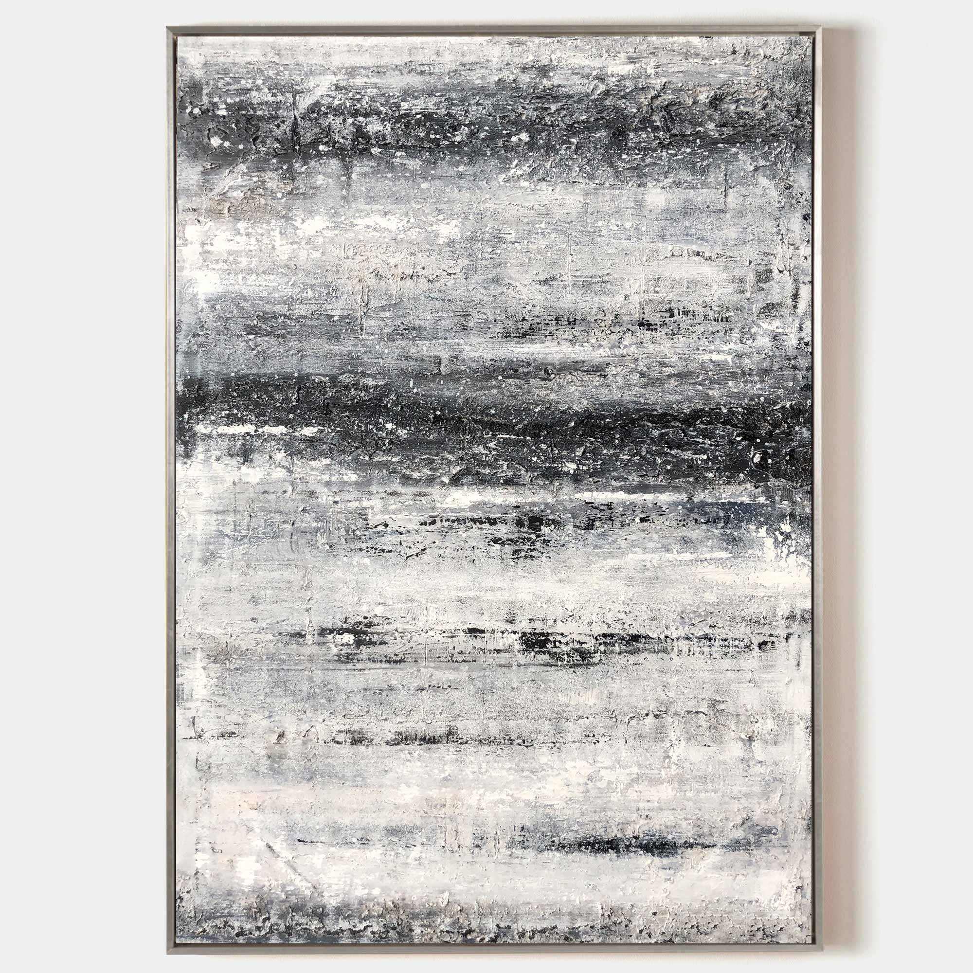 Black And White Beach Abstract Art ABAV77 - Neutralighting